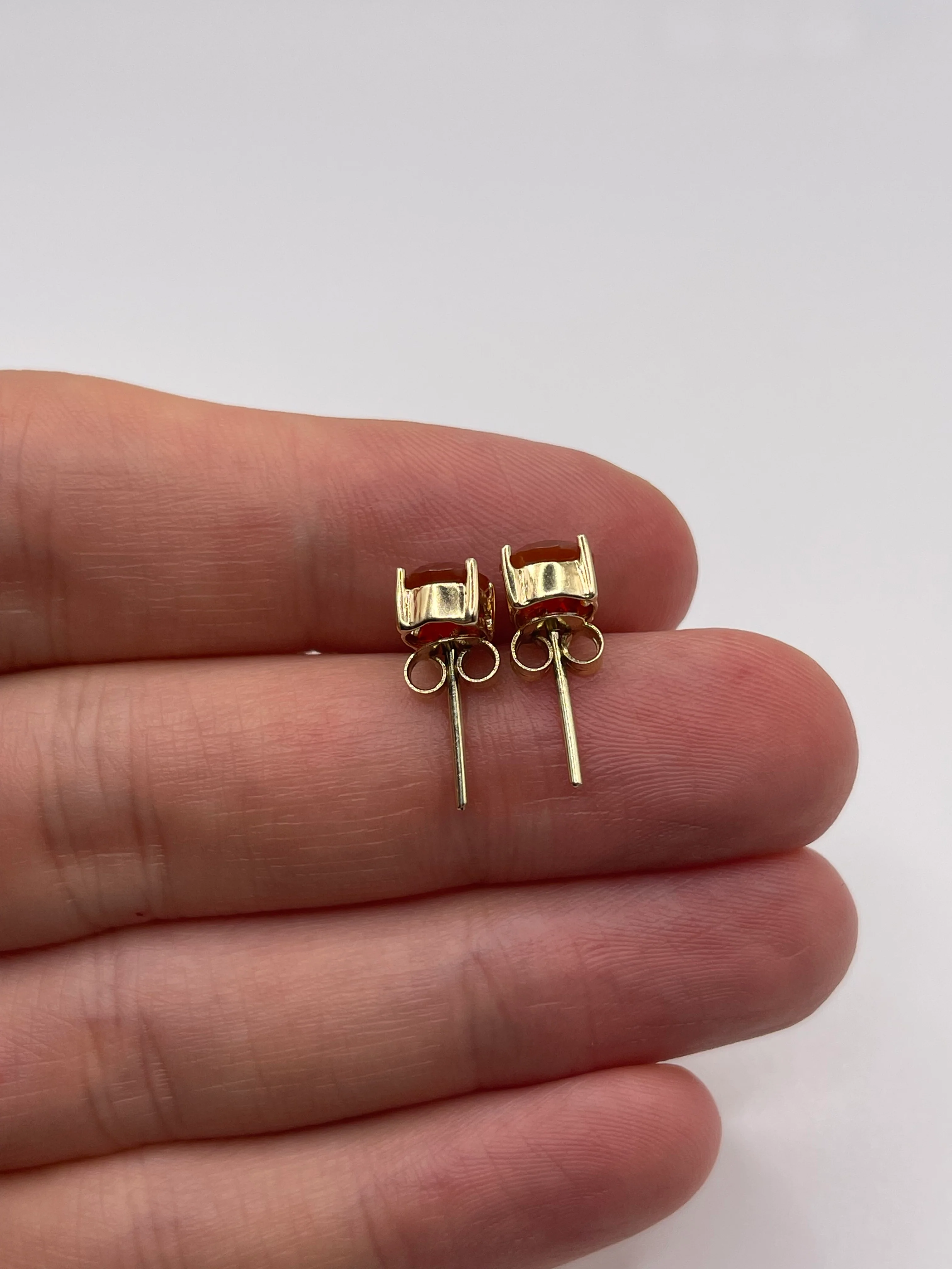 14ct gold fire opal earrings - Image 3