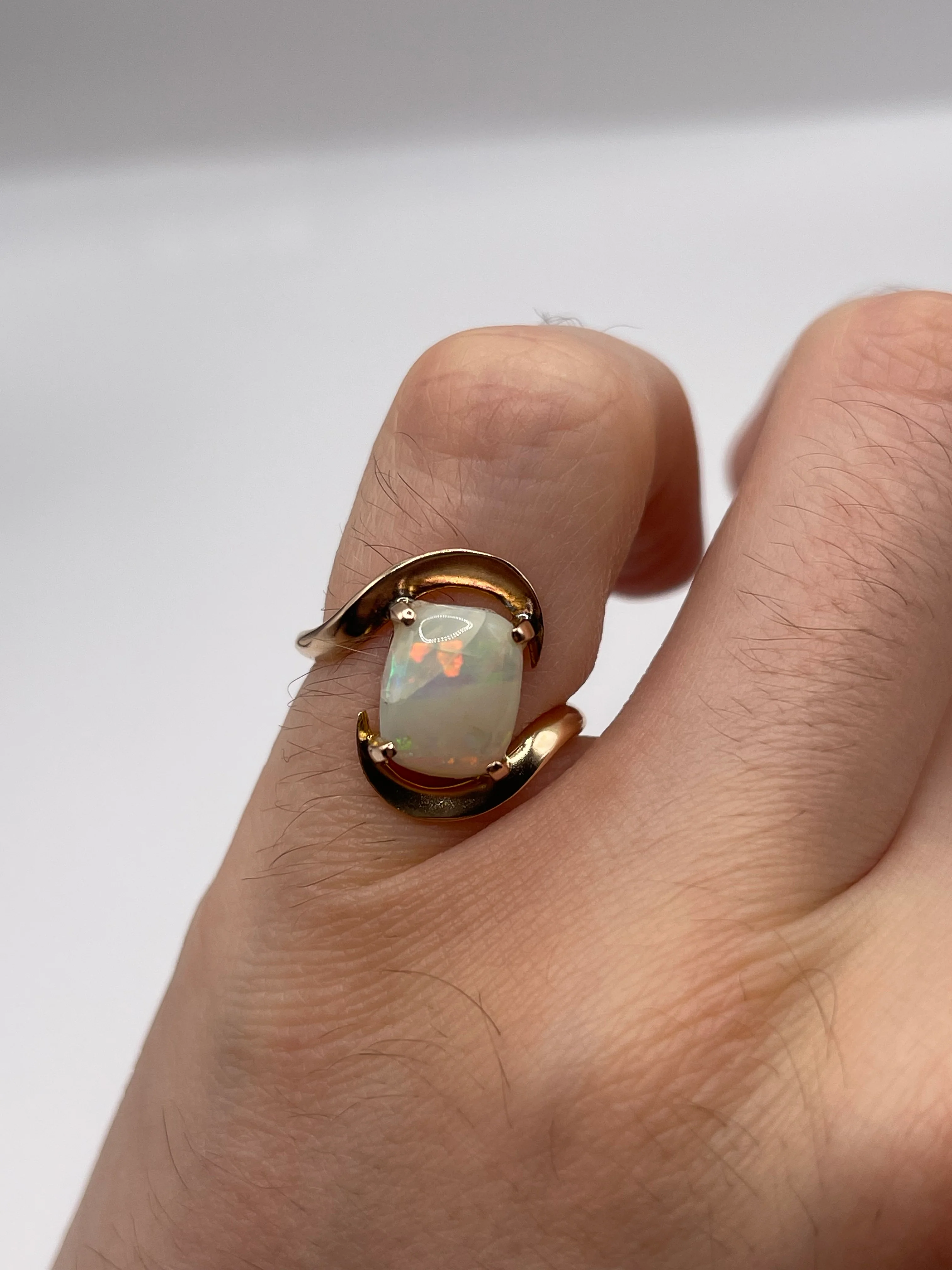 14ct rose gold opal ring - Image 4