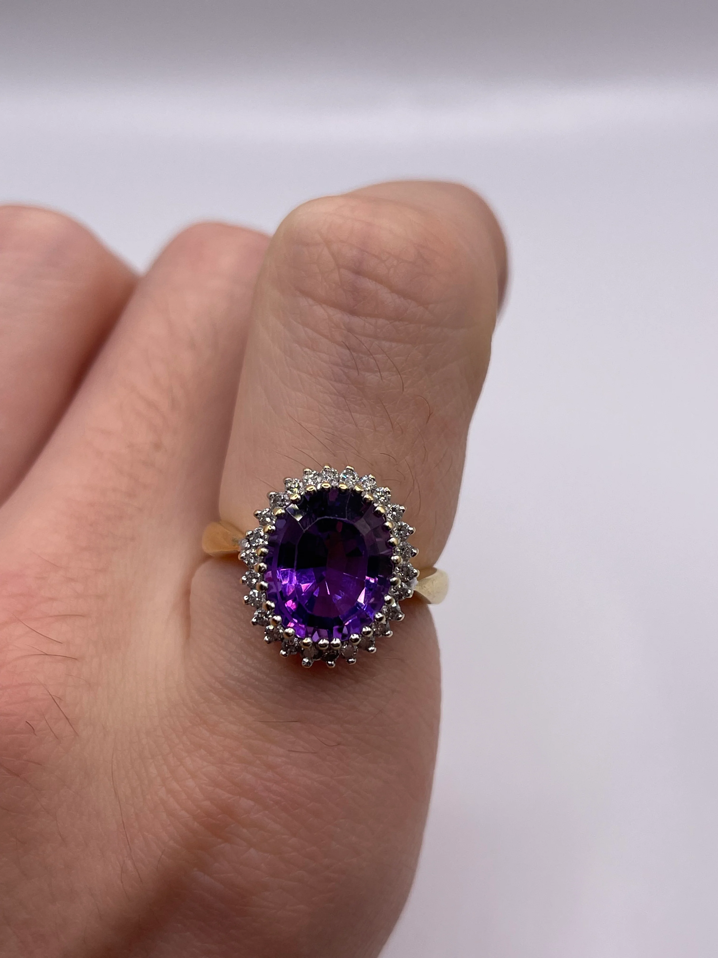 18ct gold amethyst and diamond ring - Image 4