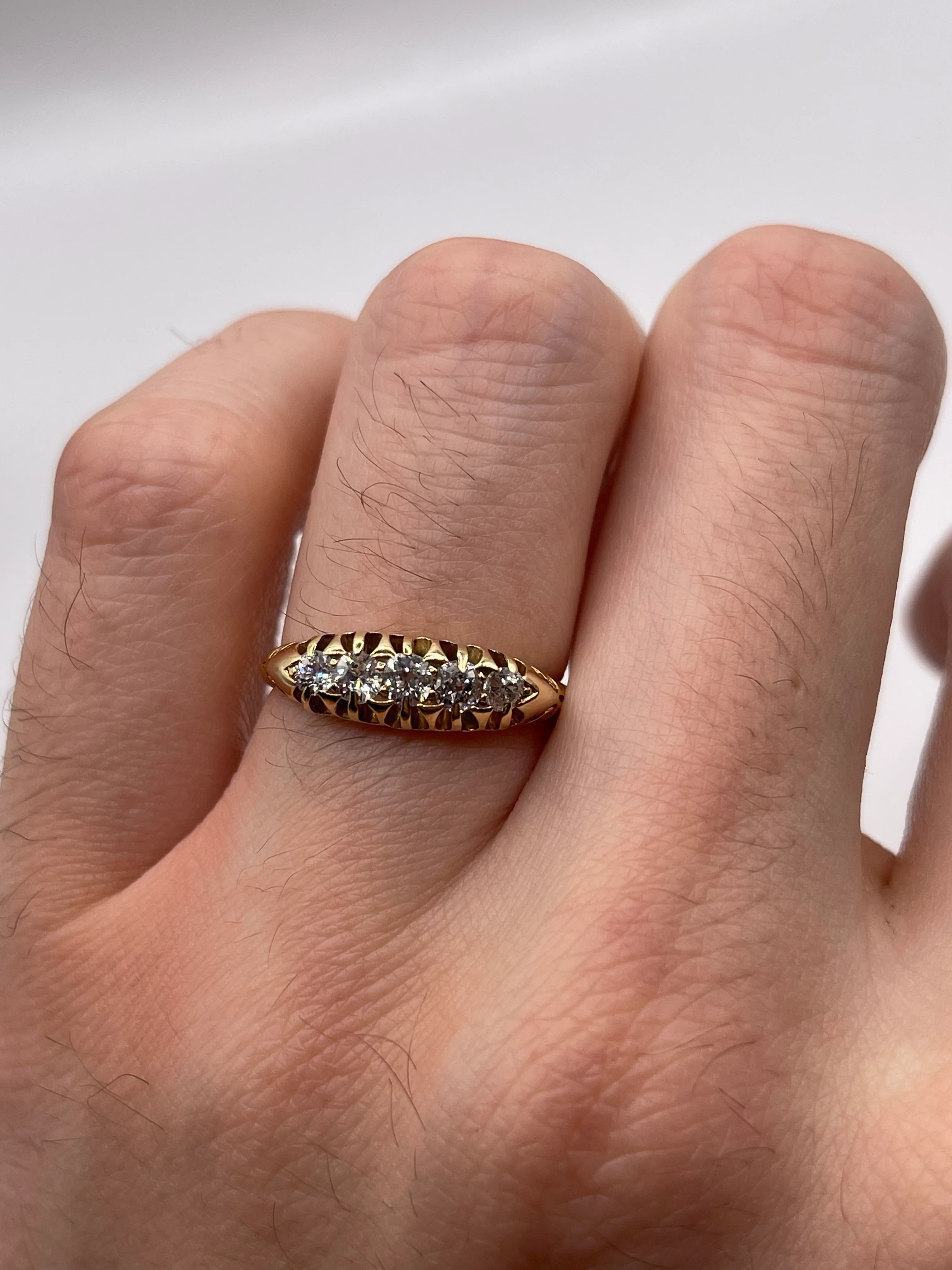18ct gold old cut diamond ring - Image 4