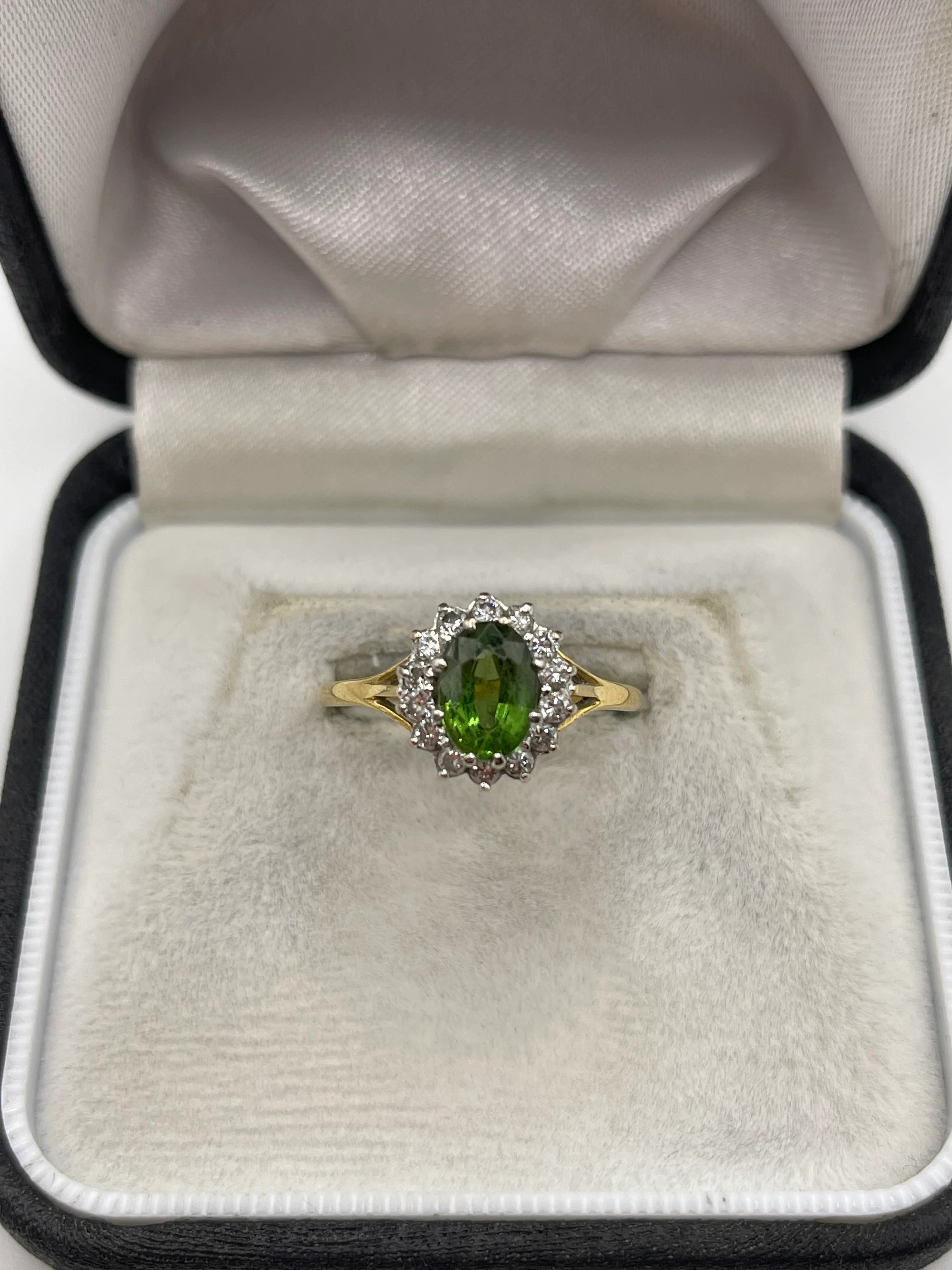 18ct gold tourmaline and diamond ring