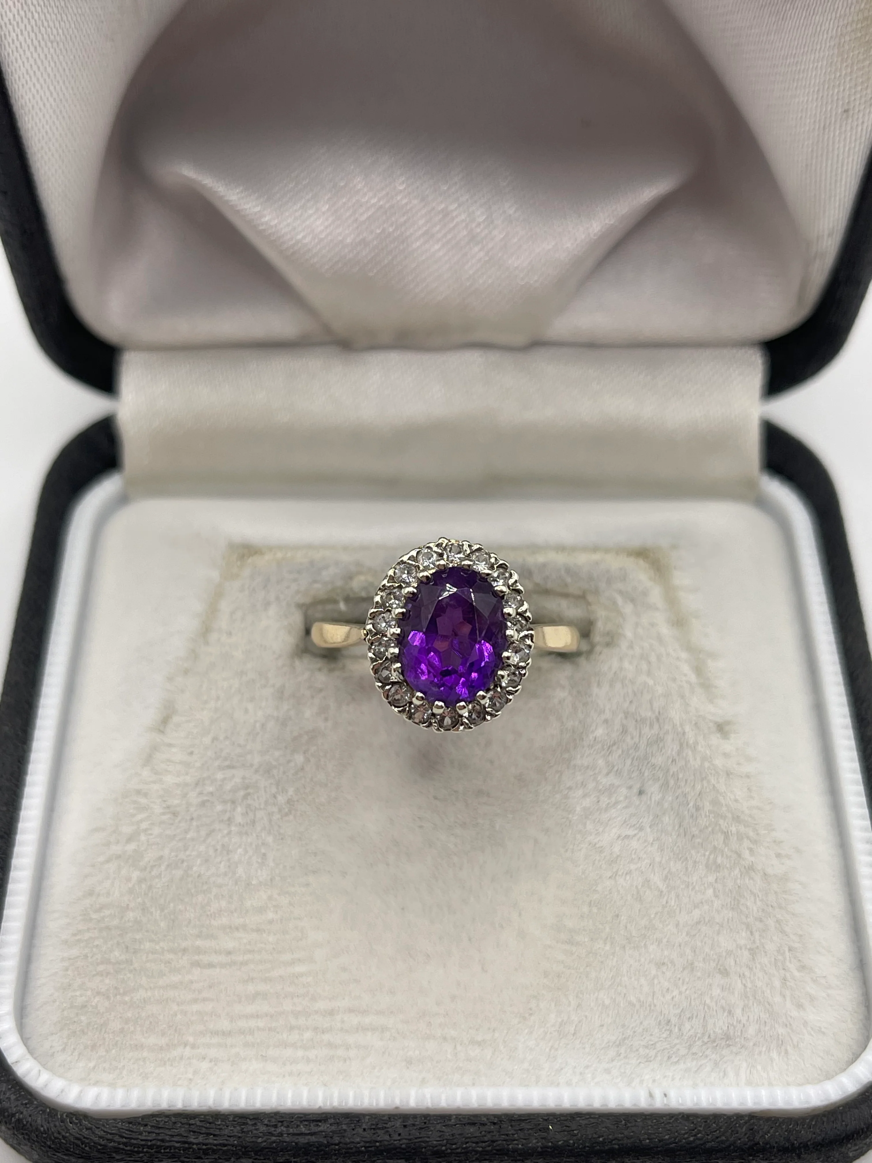 9ct gold amethyst and paste ring