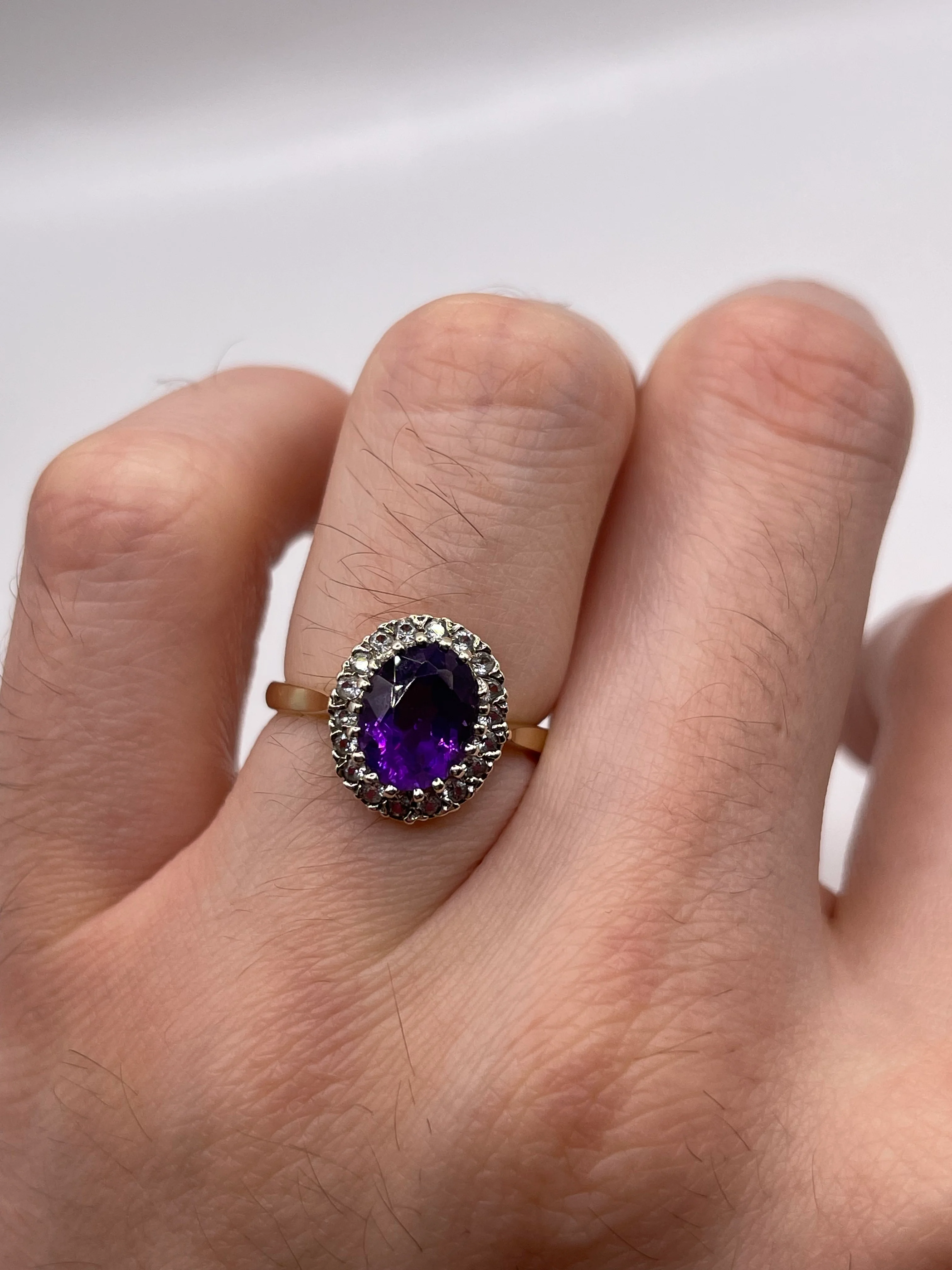 9ct gold amethyst and paste ring - Image 4
