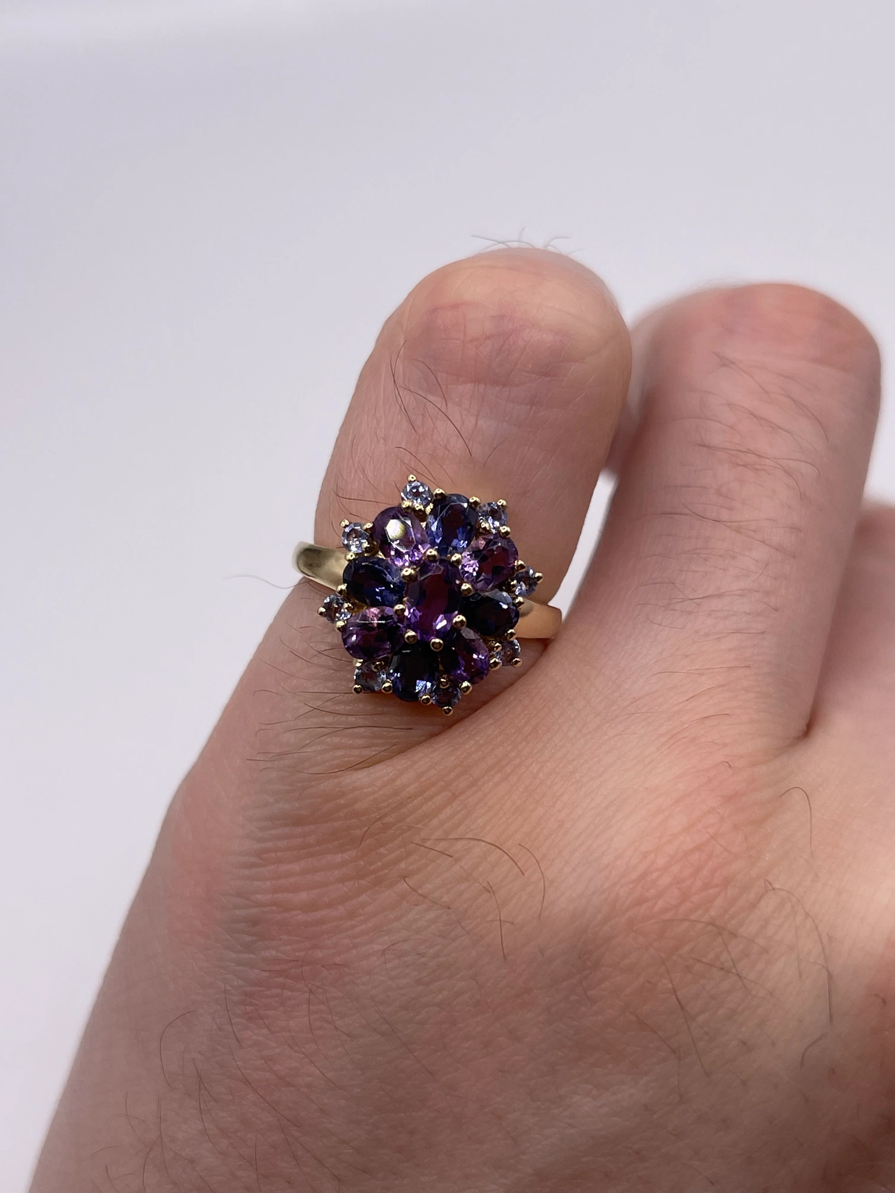 9ct gold amethyst, iolite and tanzanite - Image 4