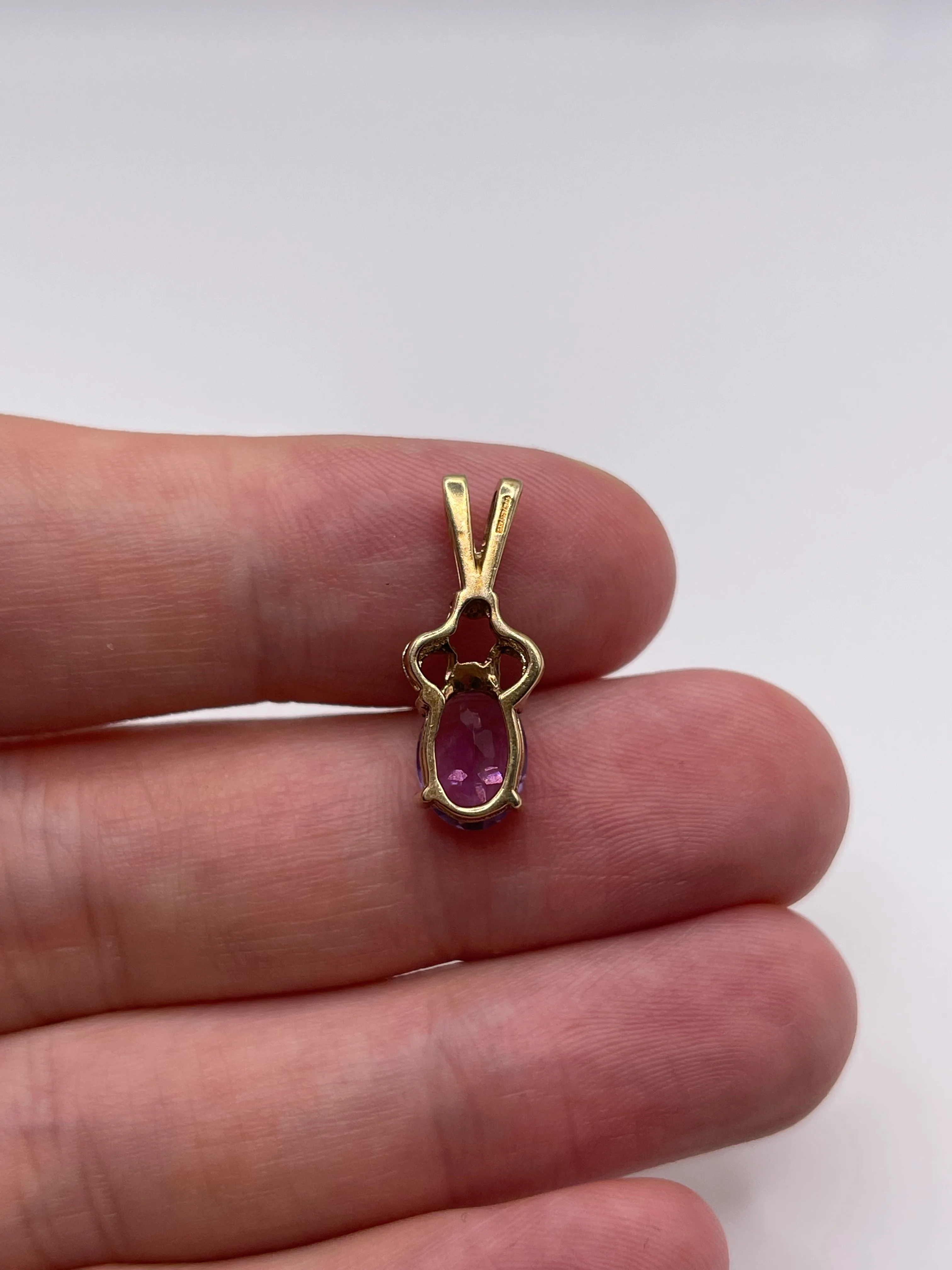 9ct gold amethyst pendant - Image 3