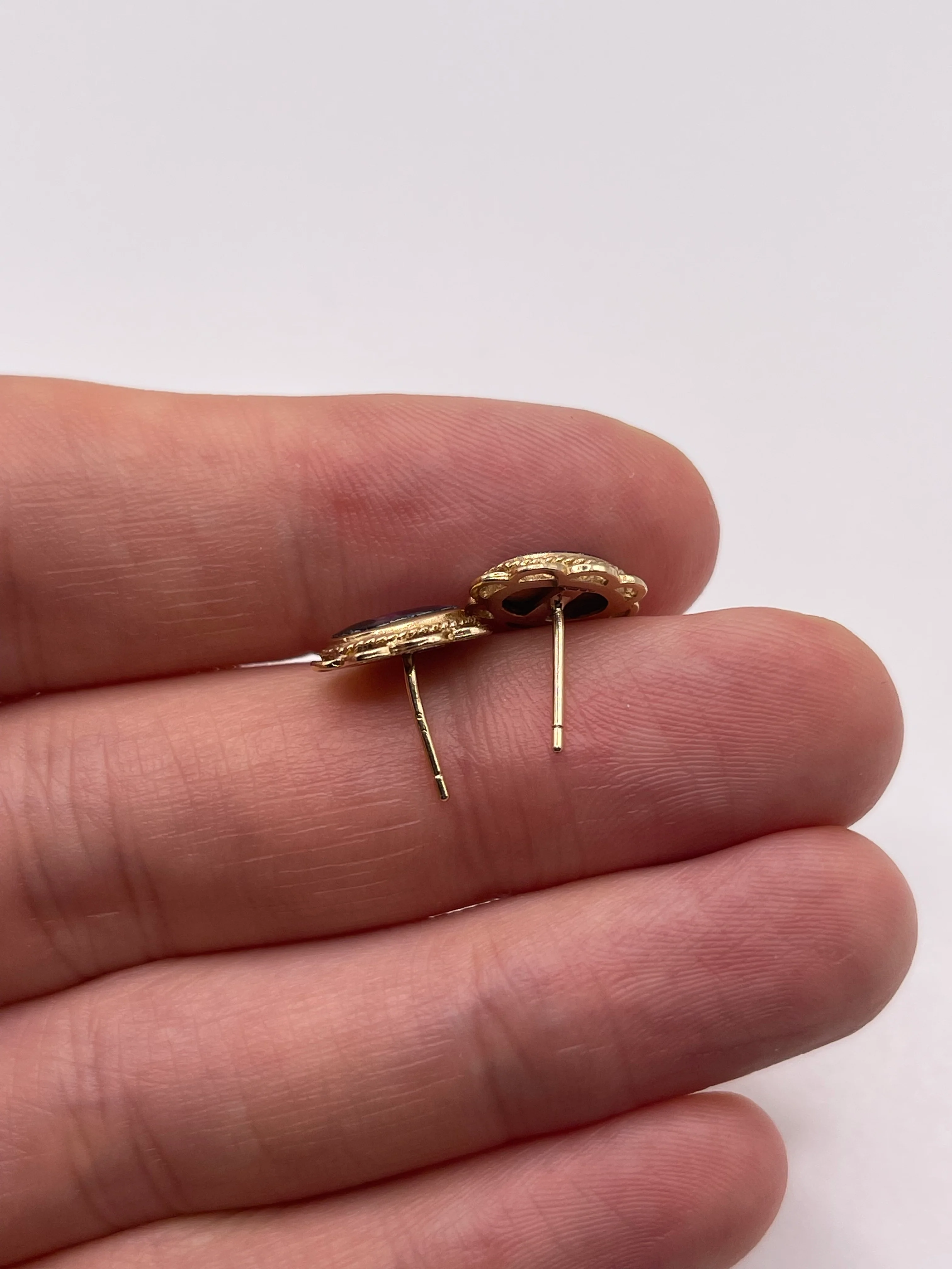 9ct gold blue John earrings - Image 3