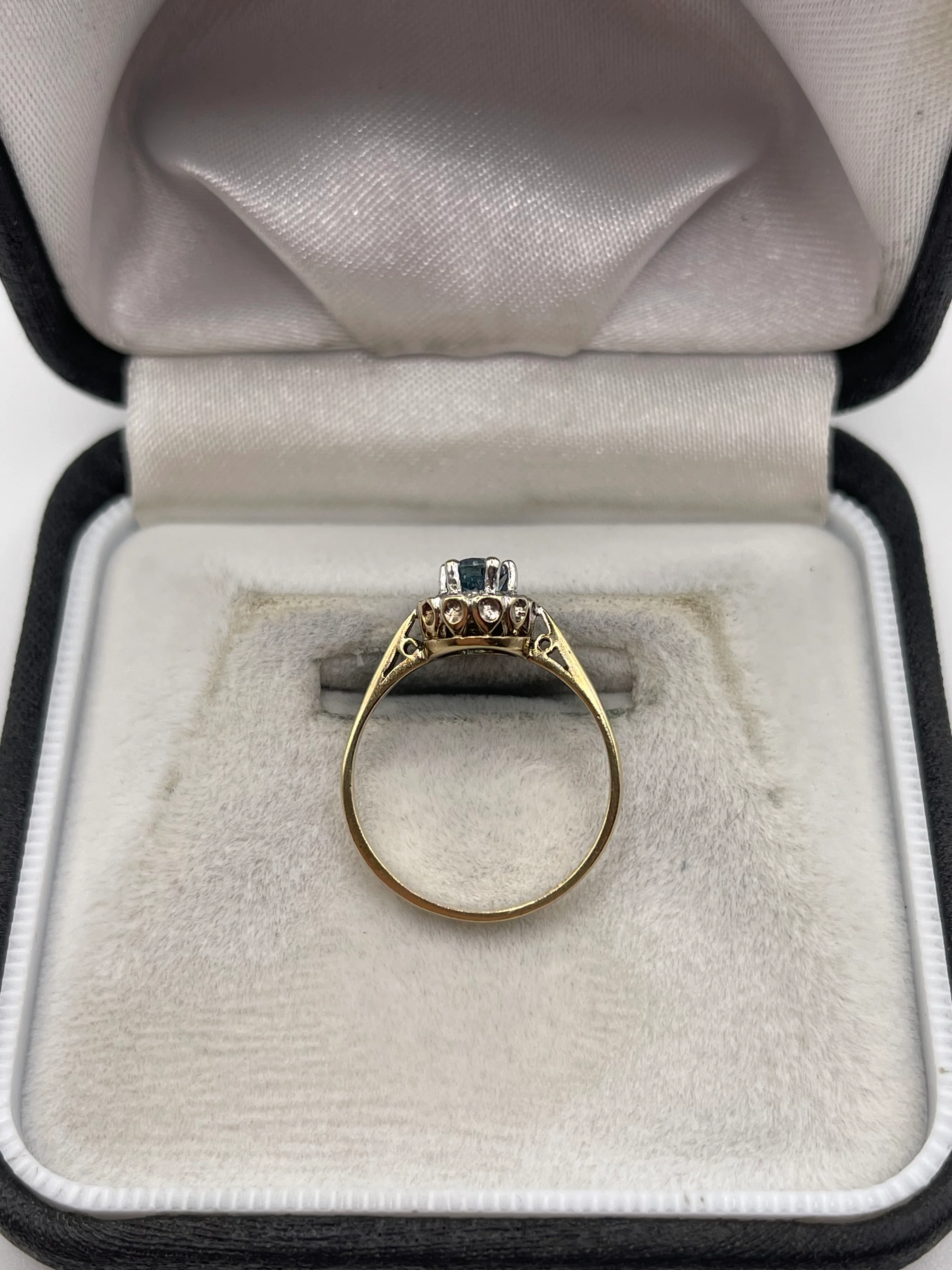 9ct gold blue topaz and diamond ring - Image 3