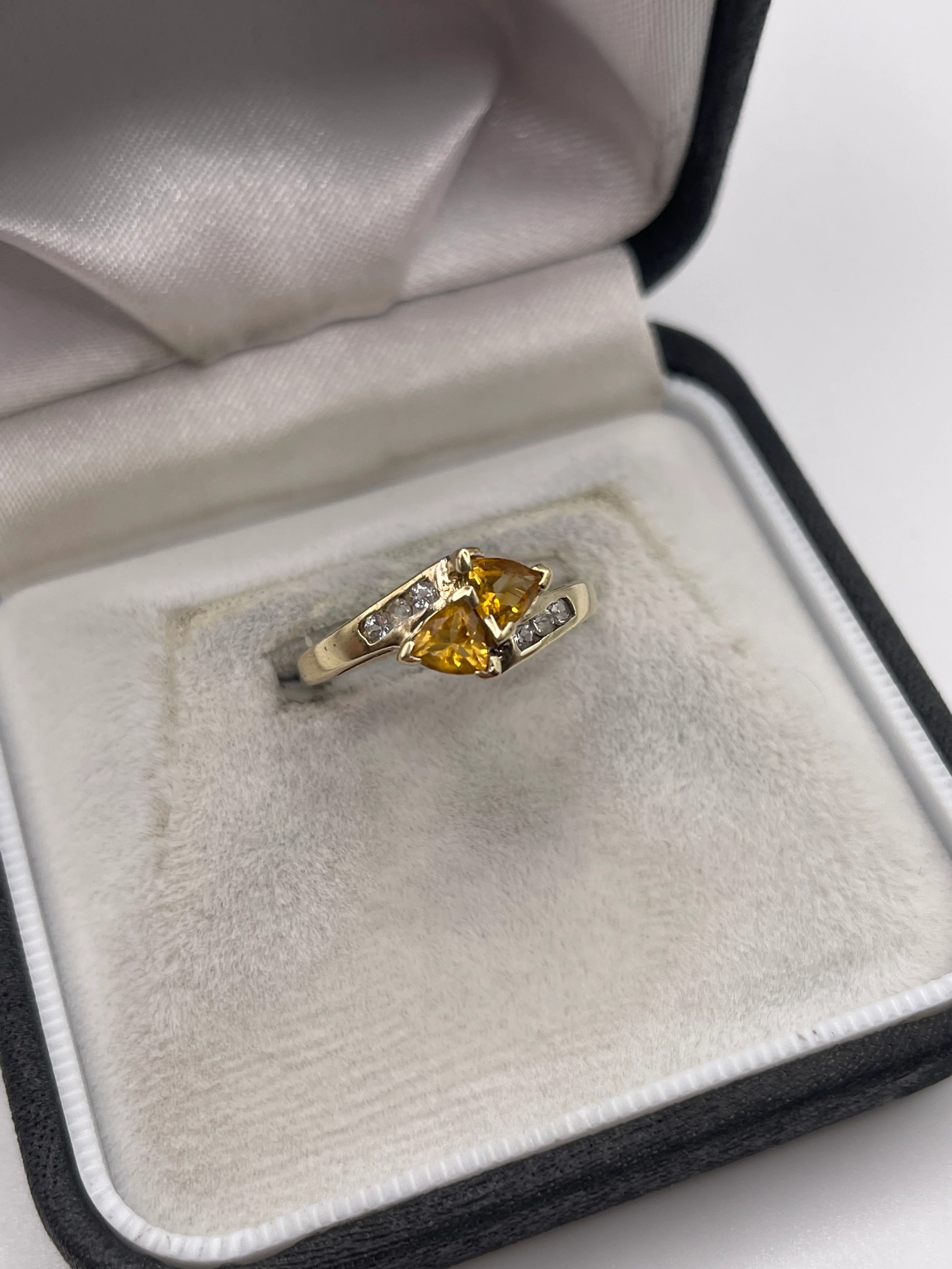 9ct gold citrine and zircon ring - Image 2