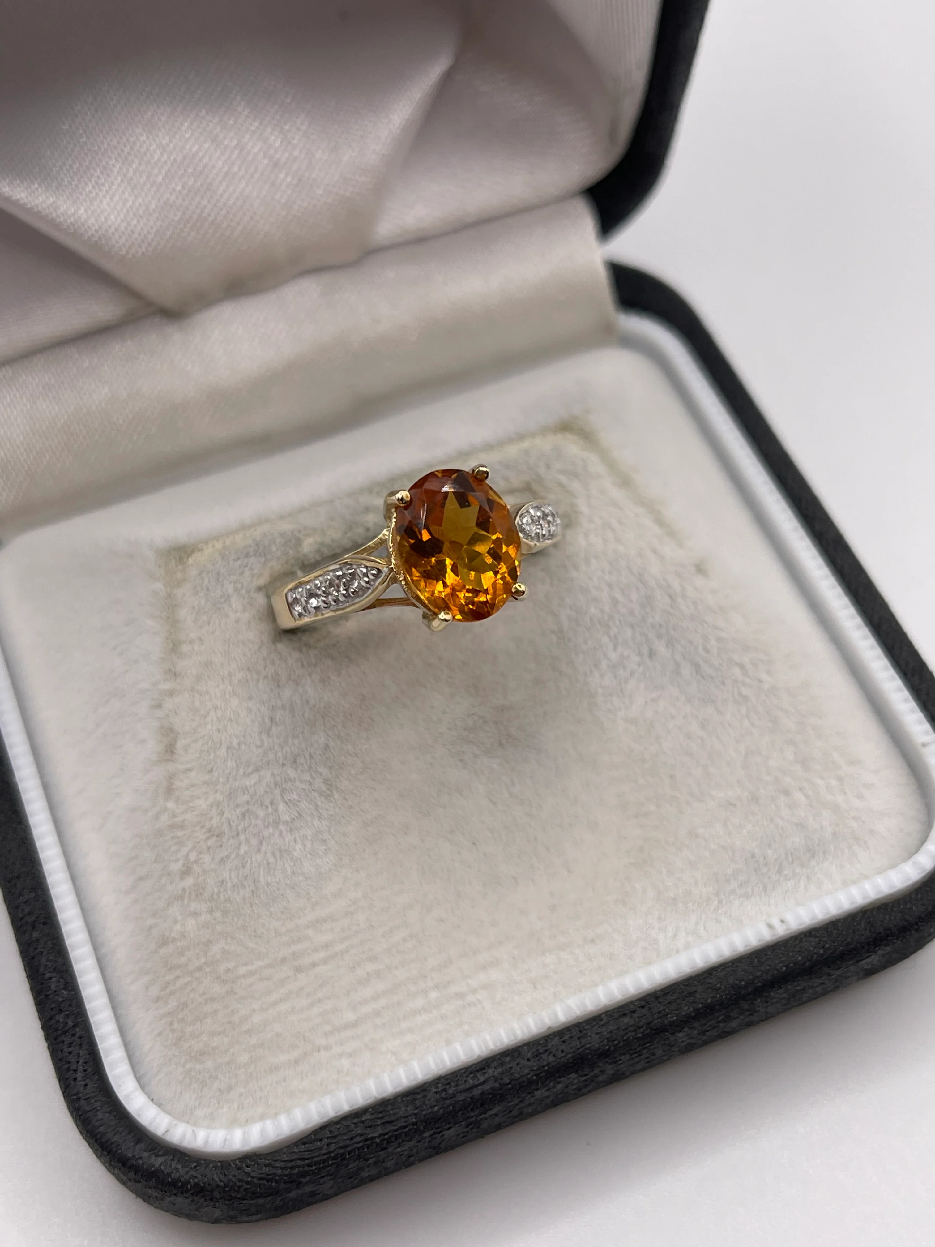 9ct gold citrine and zircon ring - Image 2