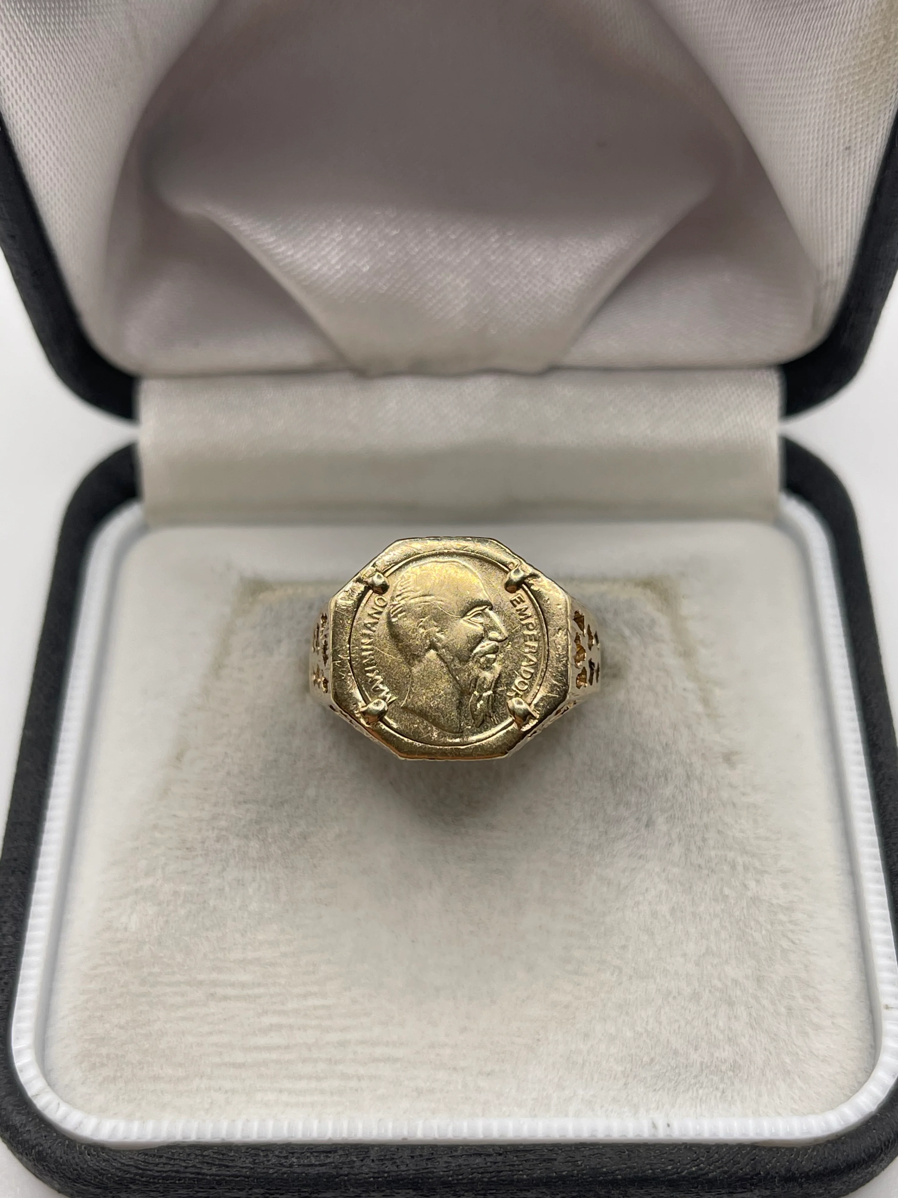 9ct gold coin ring