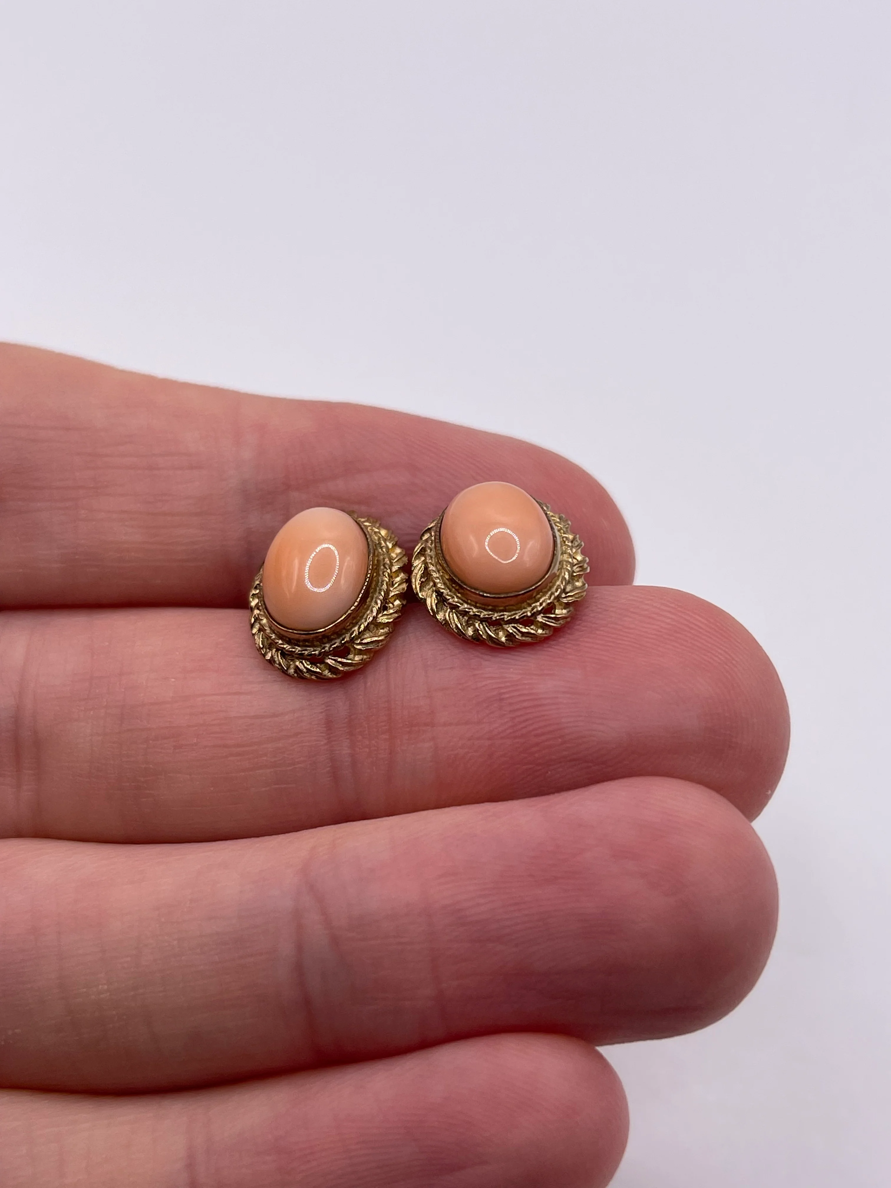 9ct gold coral earrings - Image 2