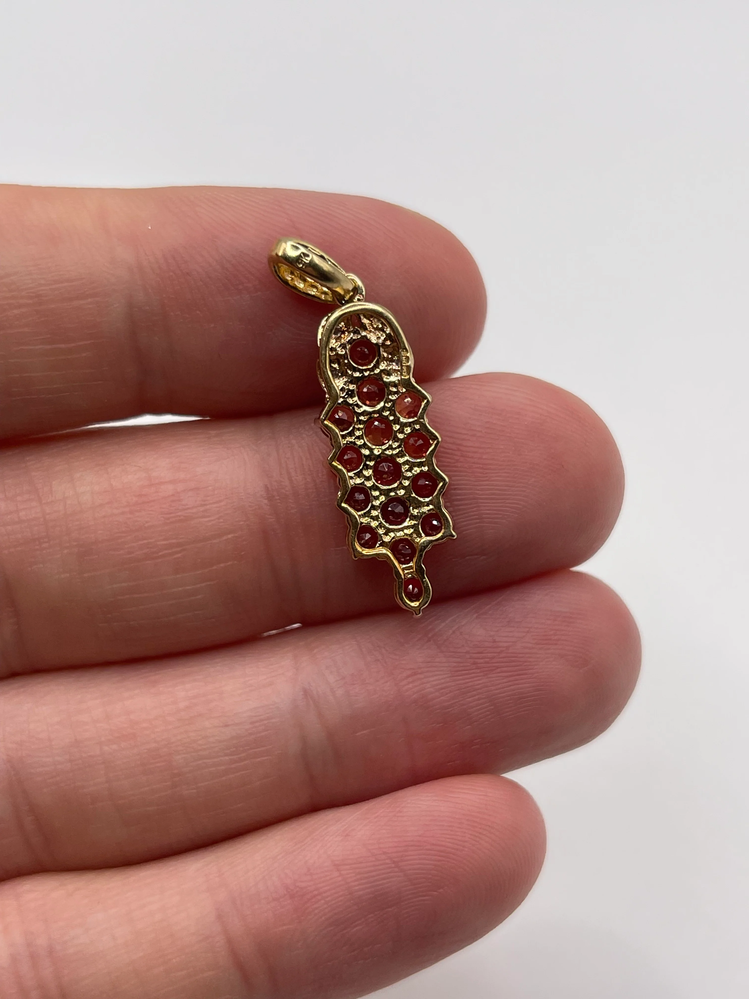 9ct gold fancy sapphire and diamond pendant - Image 2