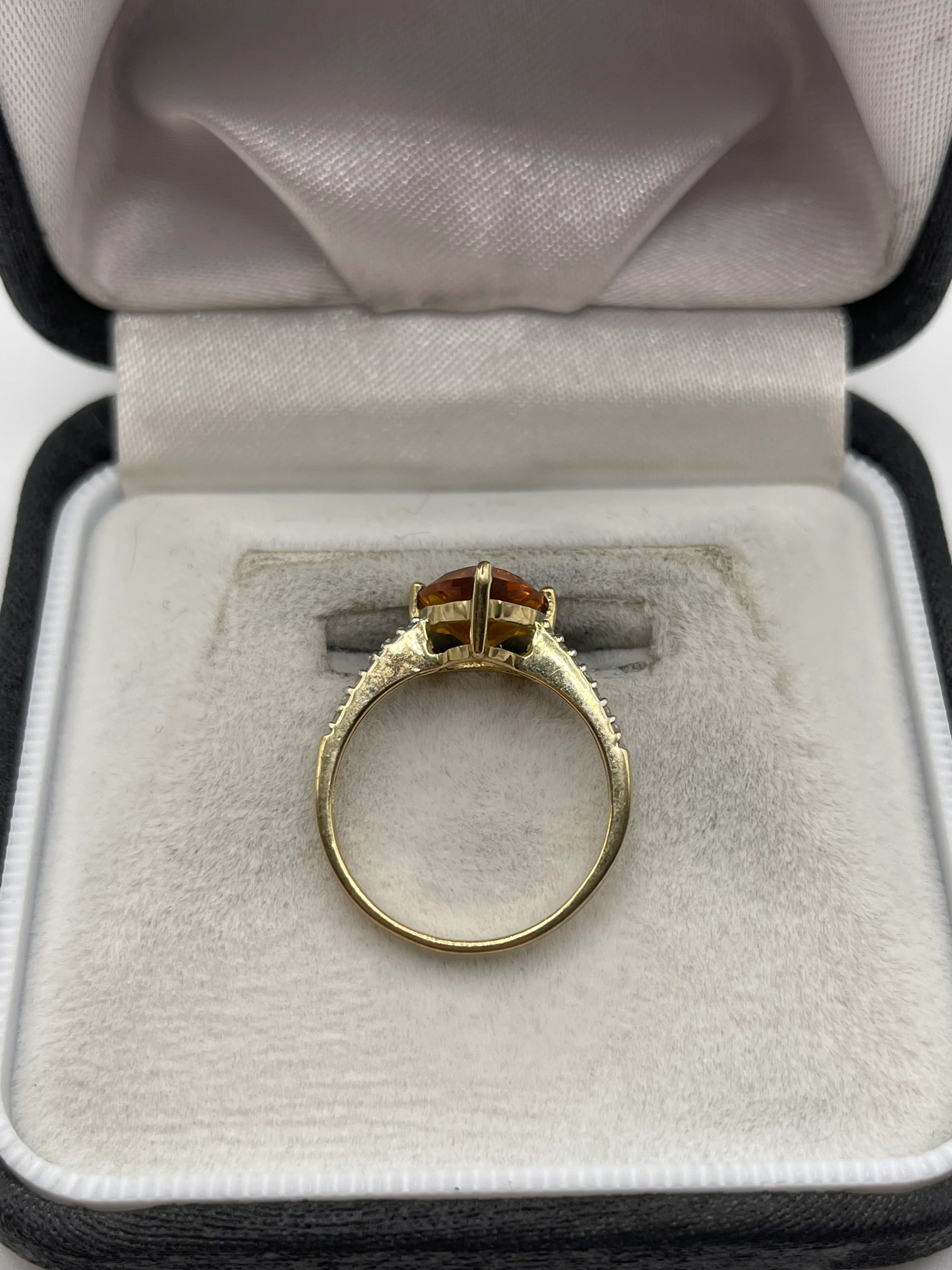9ct gold fire opal and zircon ring - Image 3