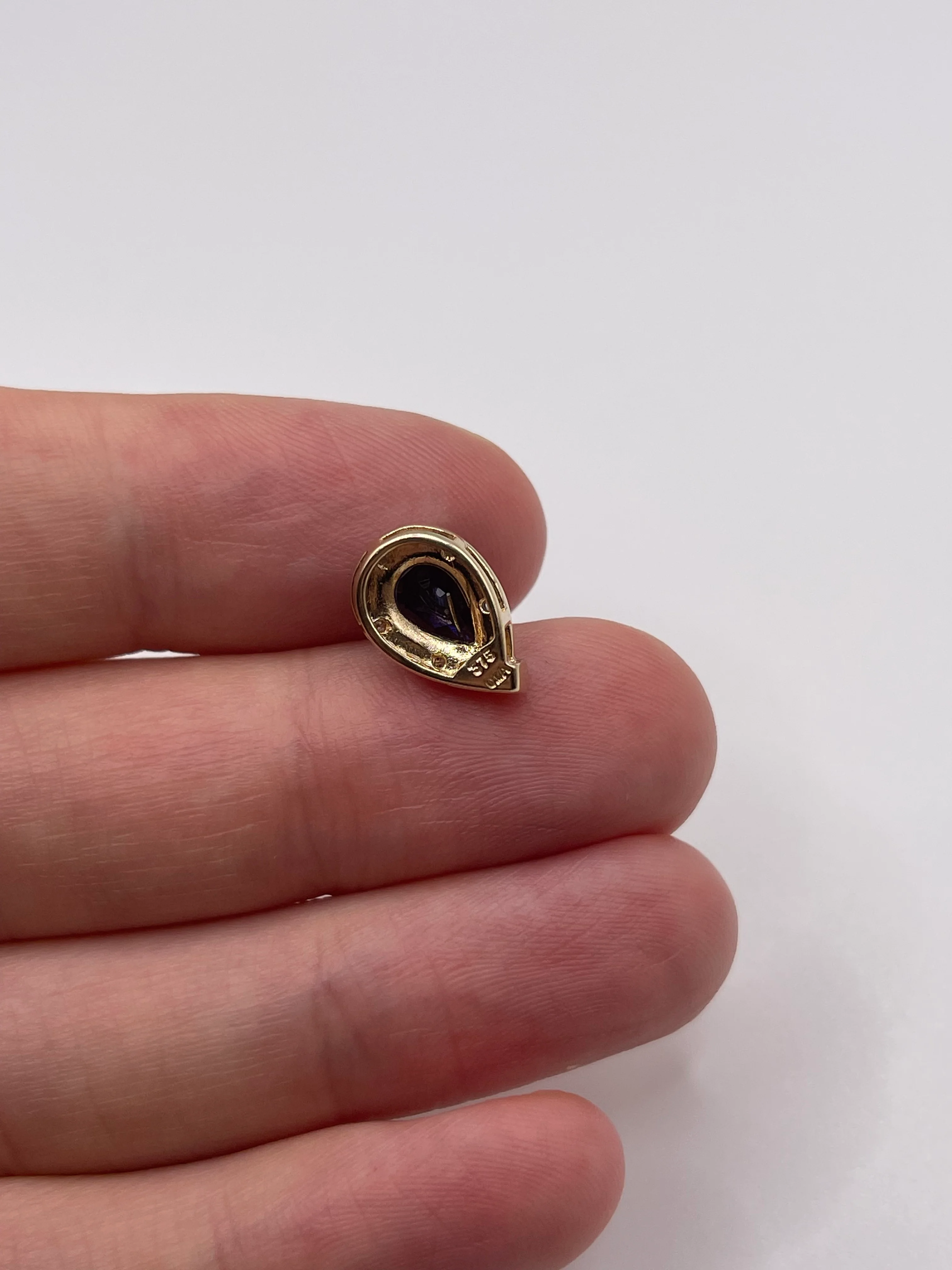 9ct gold iolite and diamond pendent - Image 2