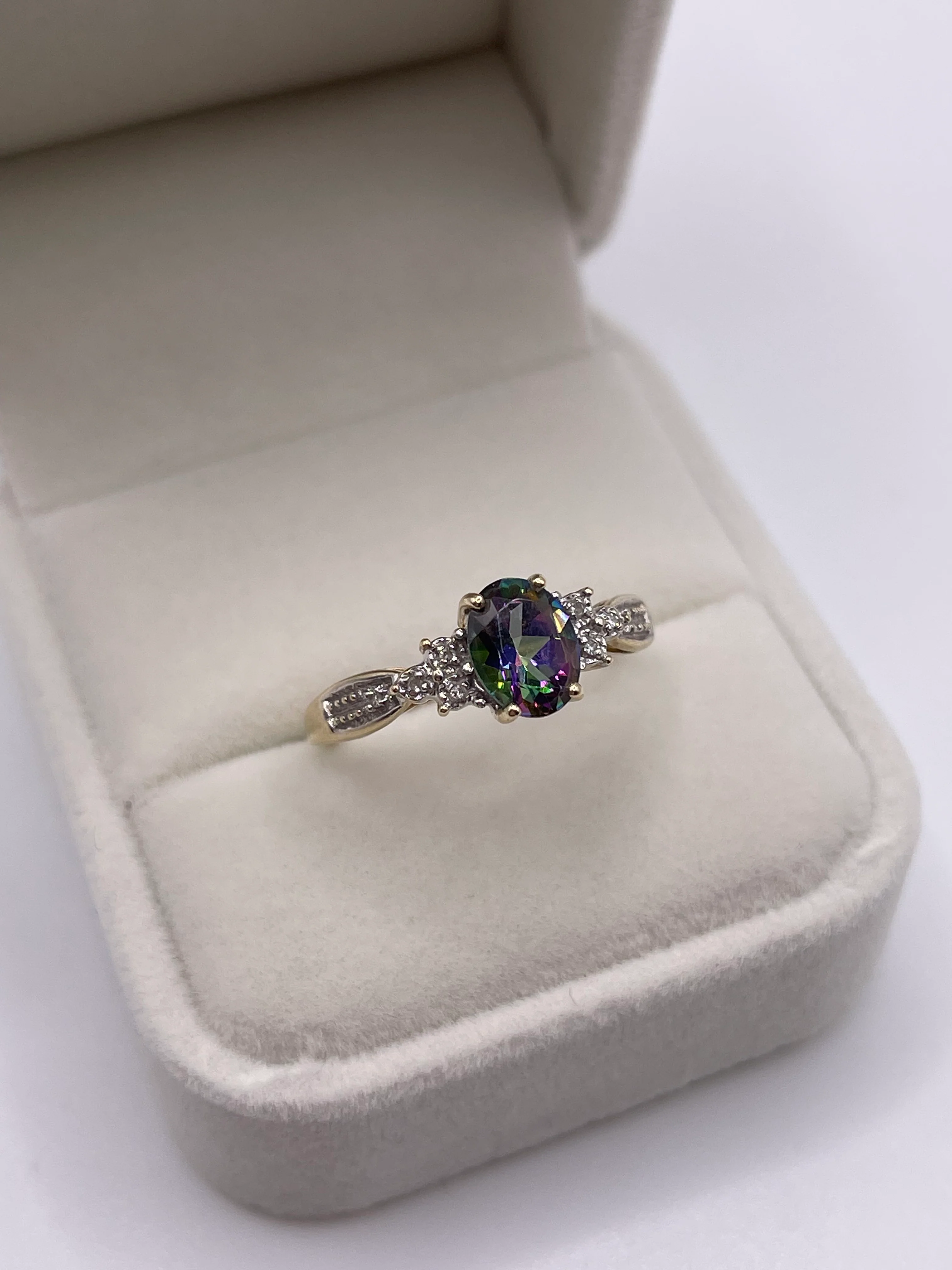 9ct gold mystic topaz and diamond ring - Image 2