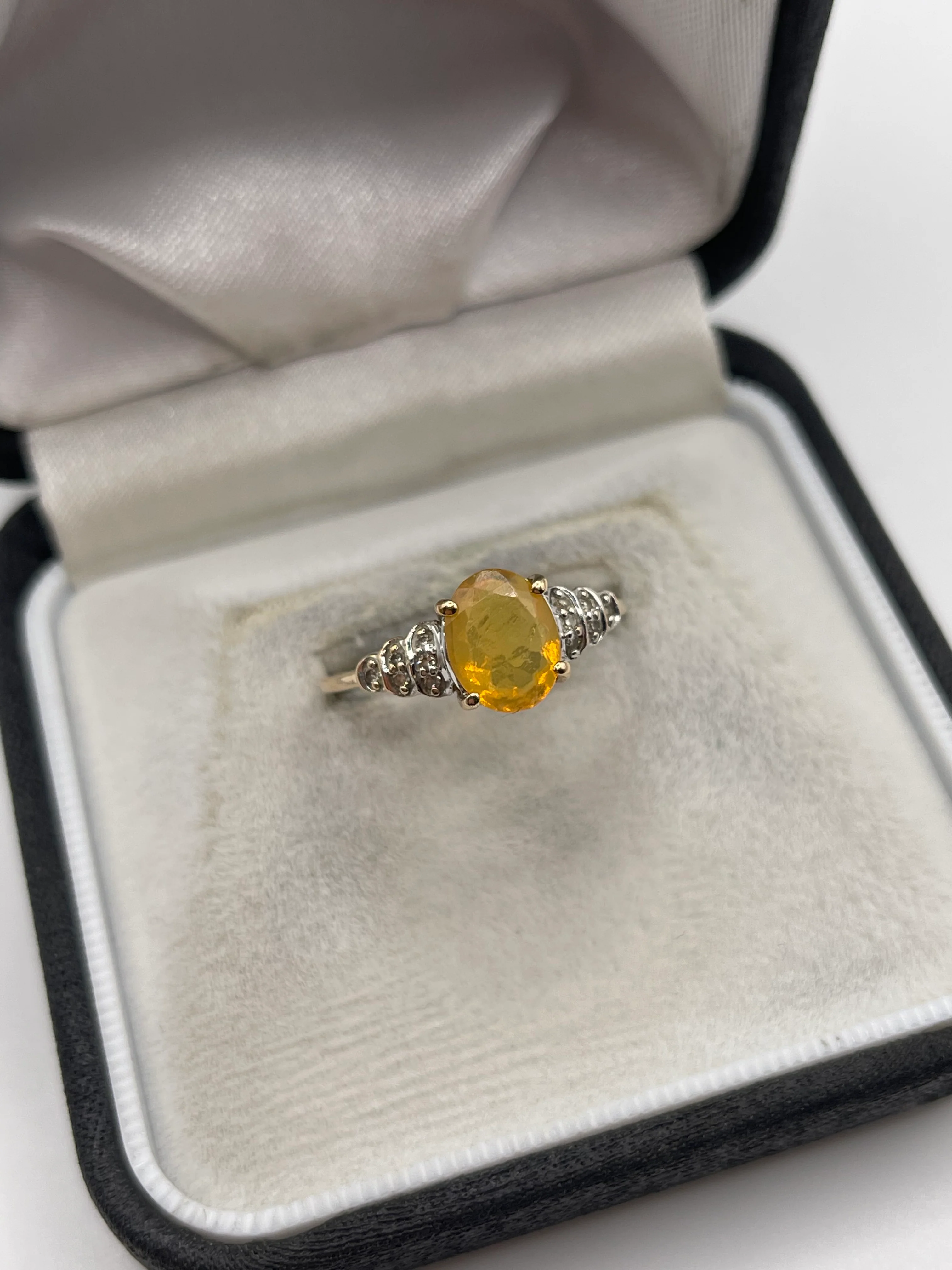 9ct gold opal and diamond ring - Image 2