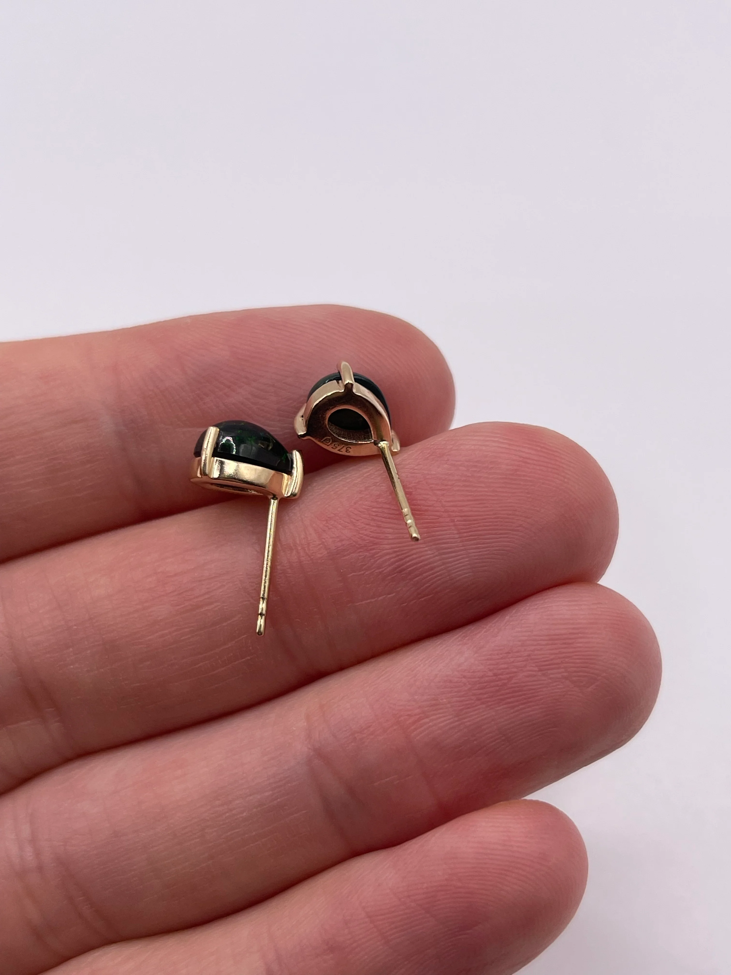 9ct gold opal earrings - Image 3