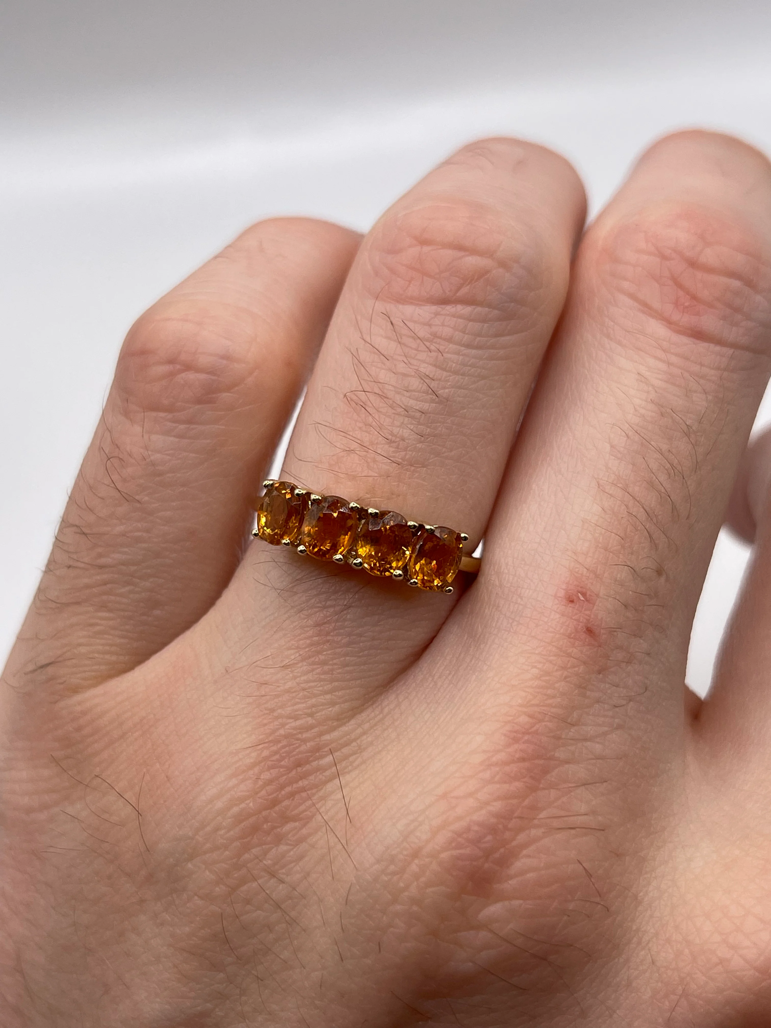 9ct gold orange sapphire ring - Image 4