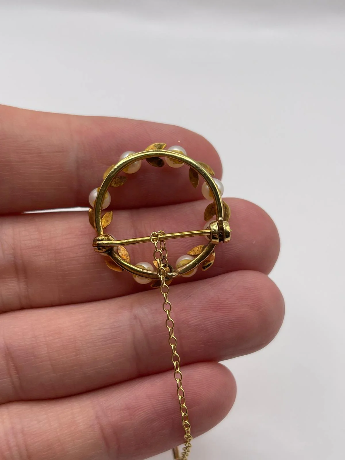9ct gold pearl brooch - Image 3