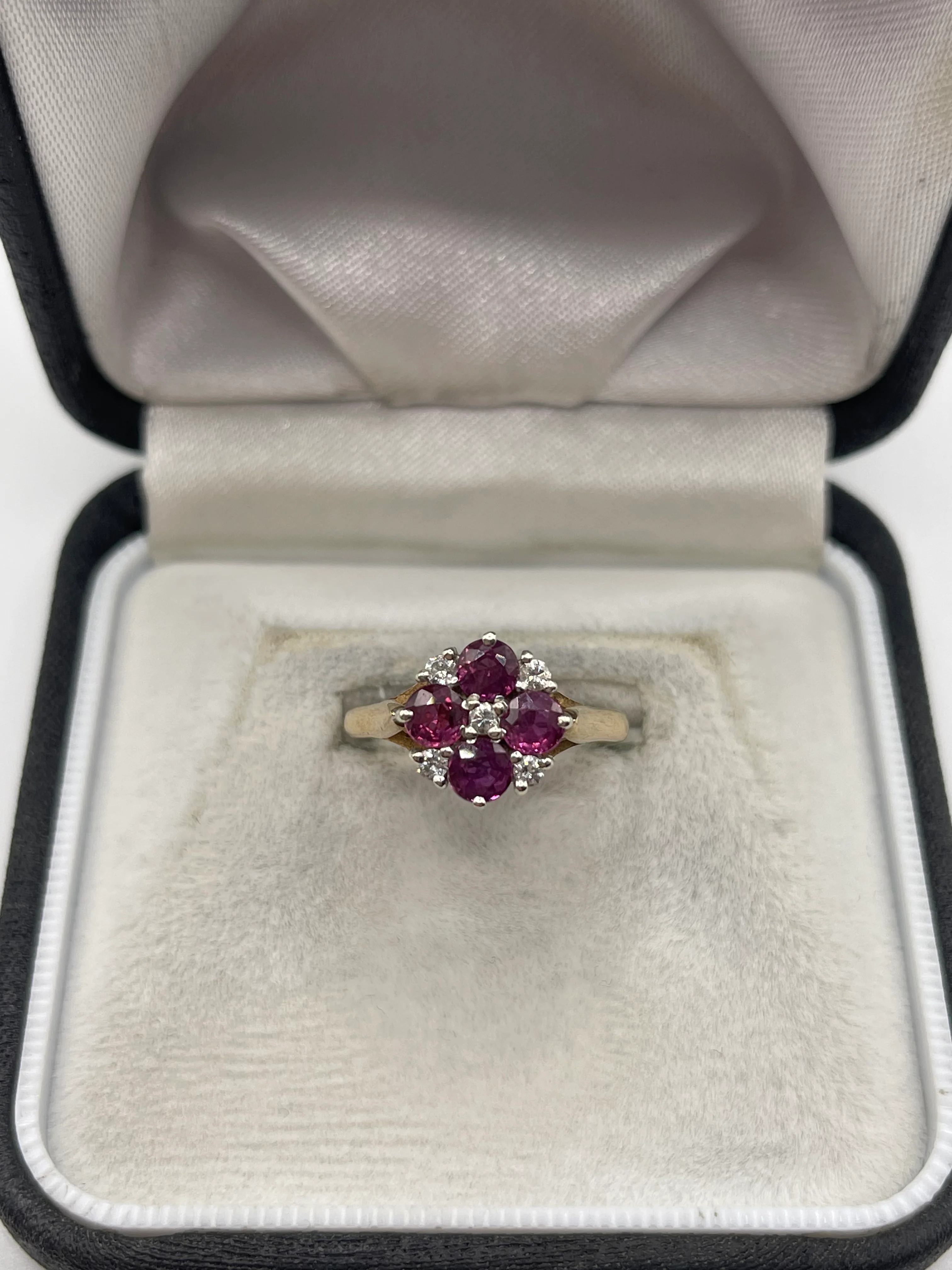 9ct gold ruby and diamond ring