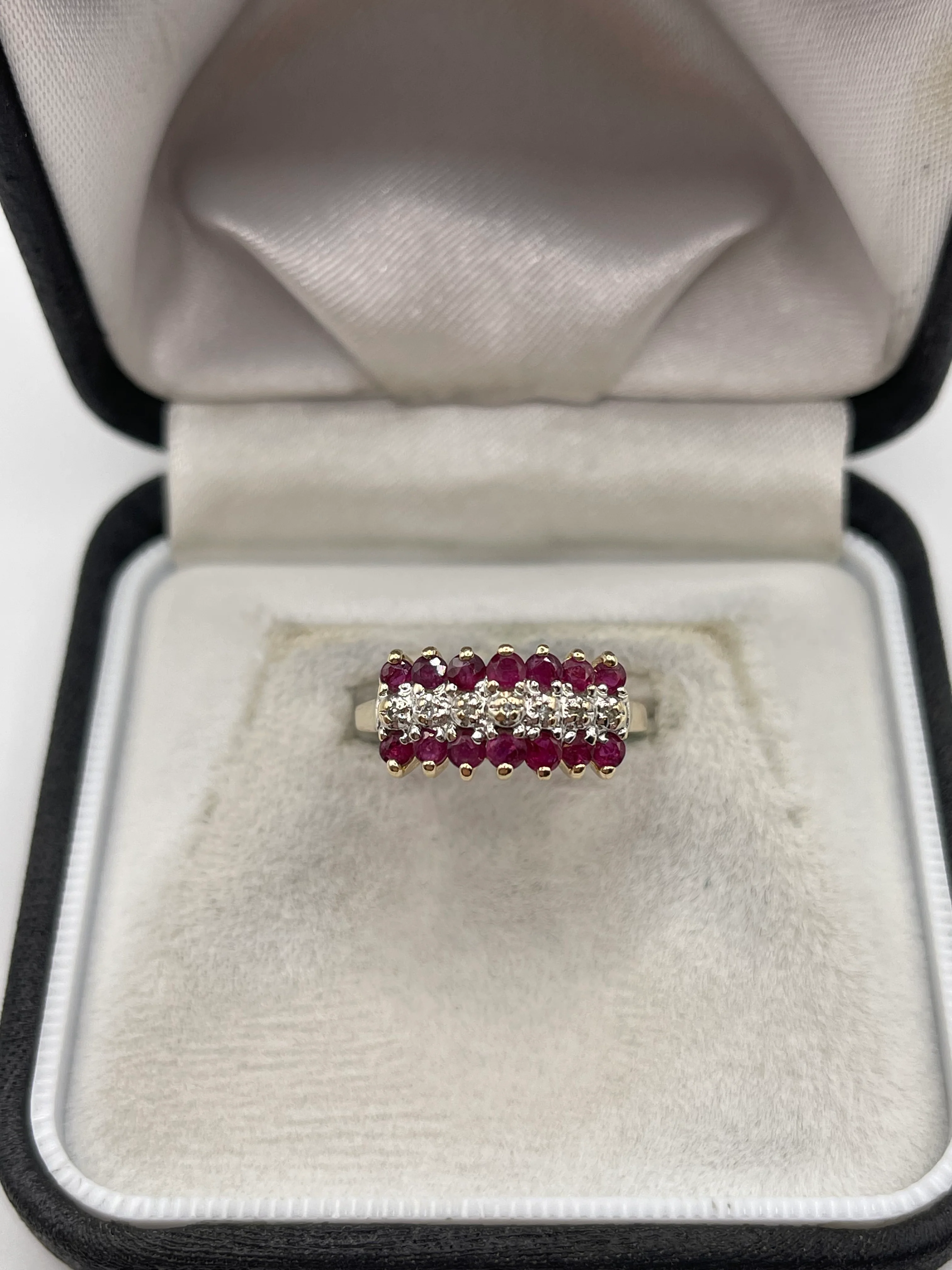 9ct gold ruby and diamond ring