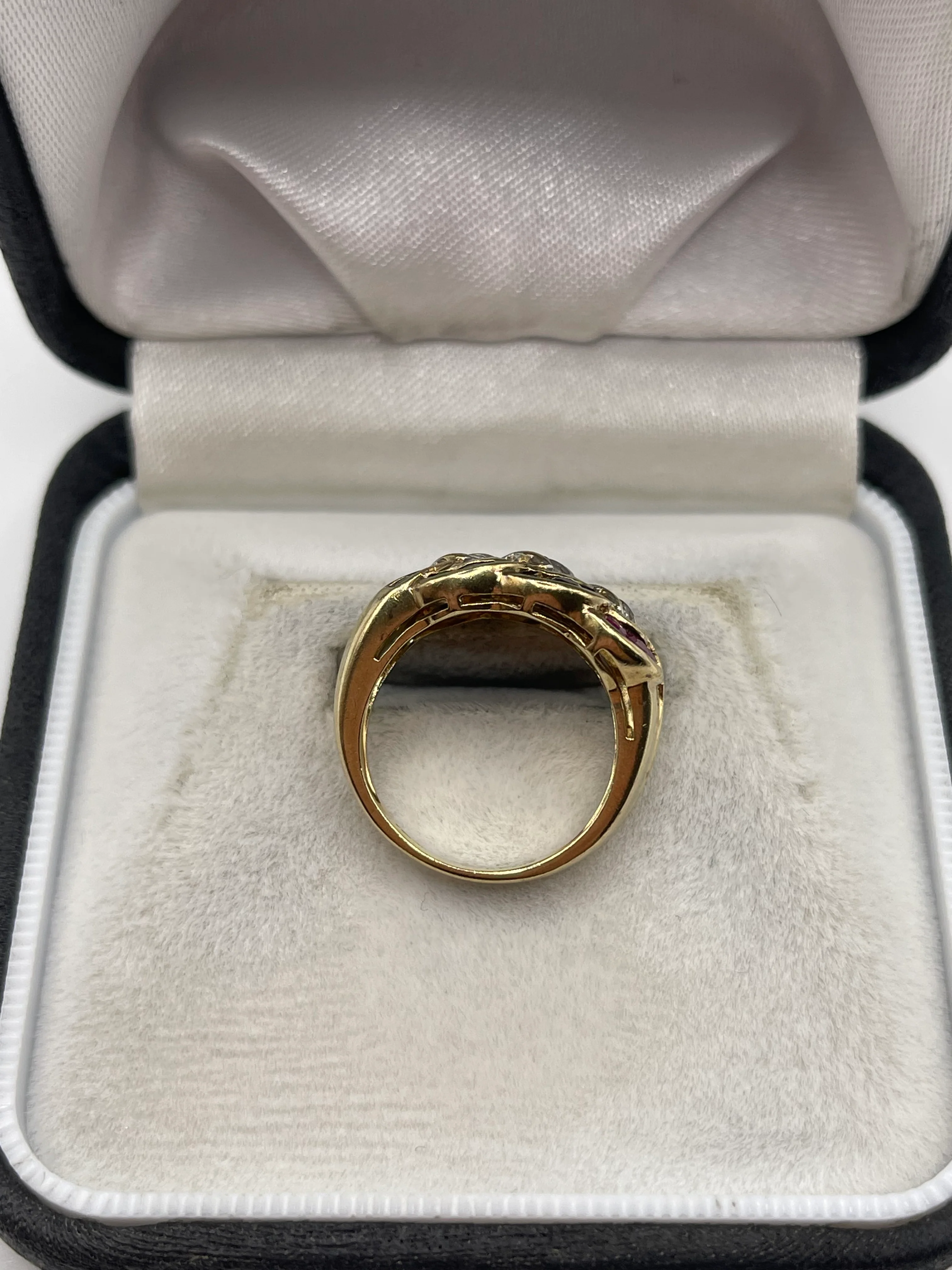 9ct gold ruby, sapphire, emerald and diamond ring - Image 3