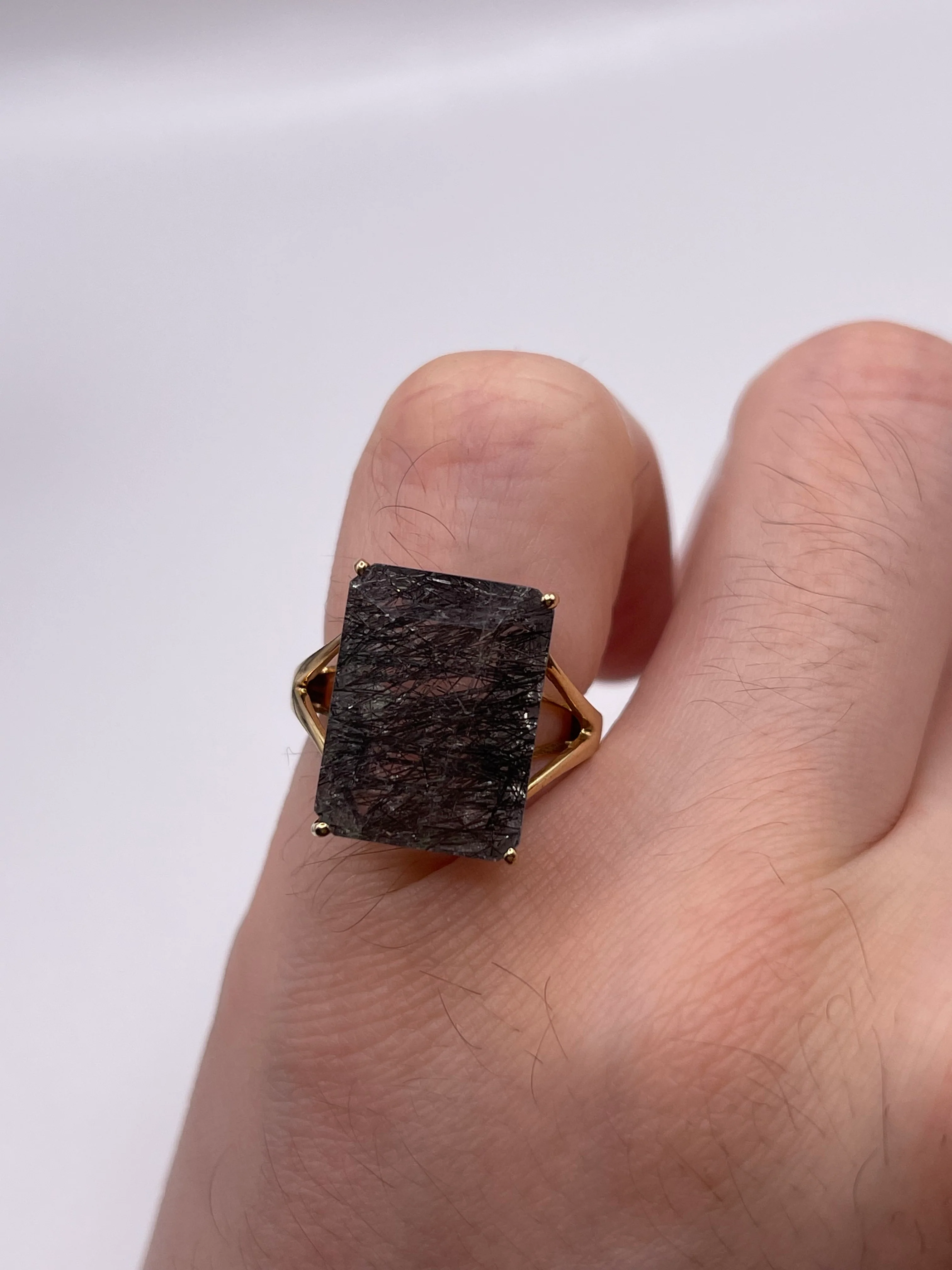 9ct gold rutile quartz ring - Image 4