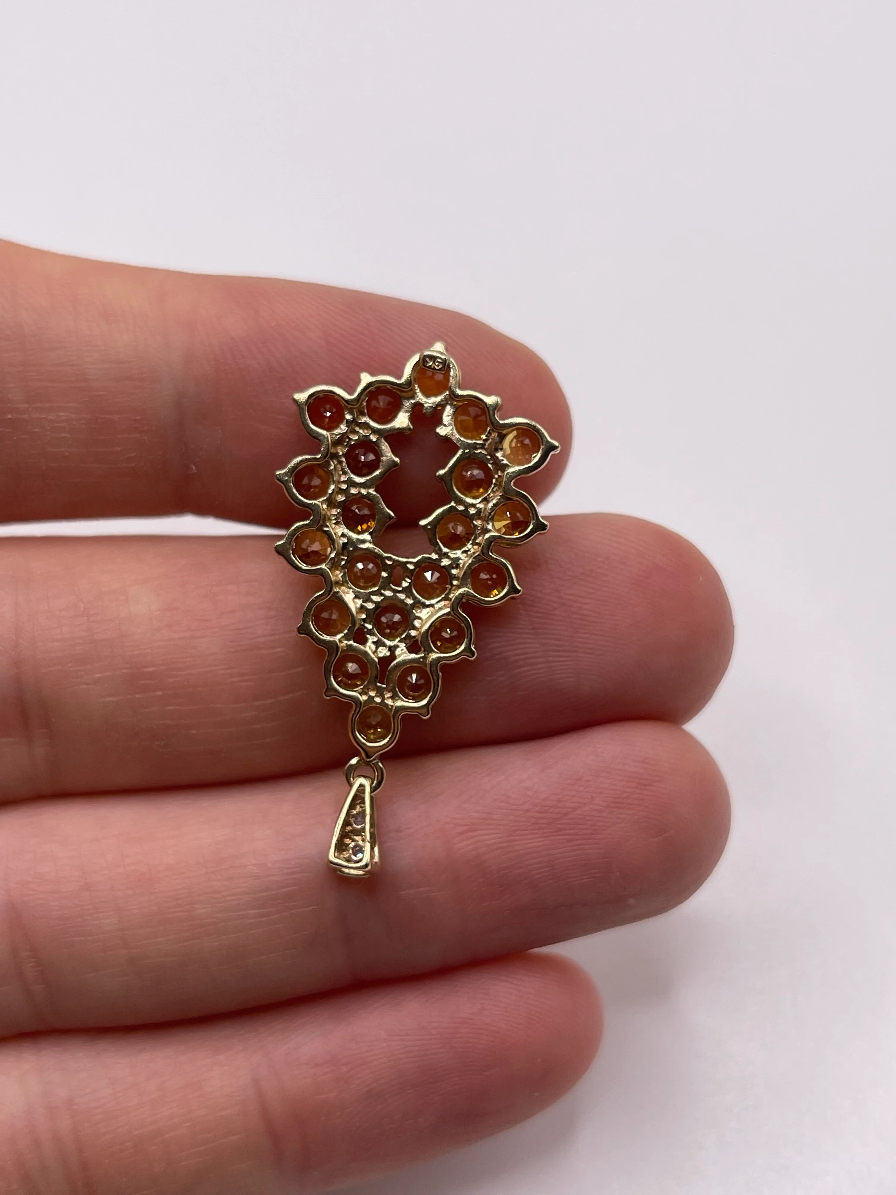9ct gold sapphire and diamond pendant - Image 2