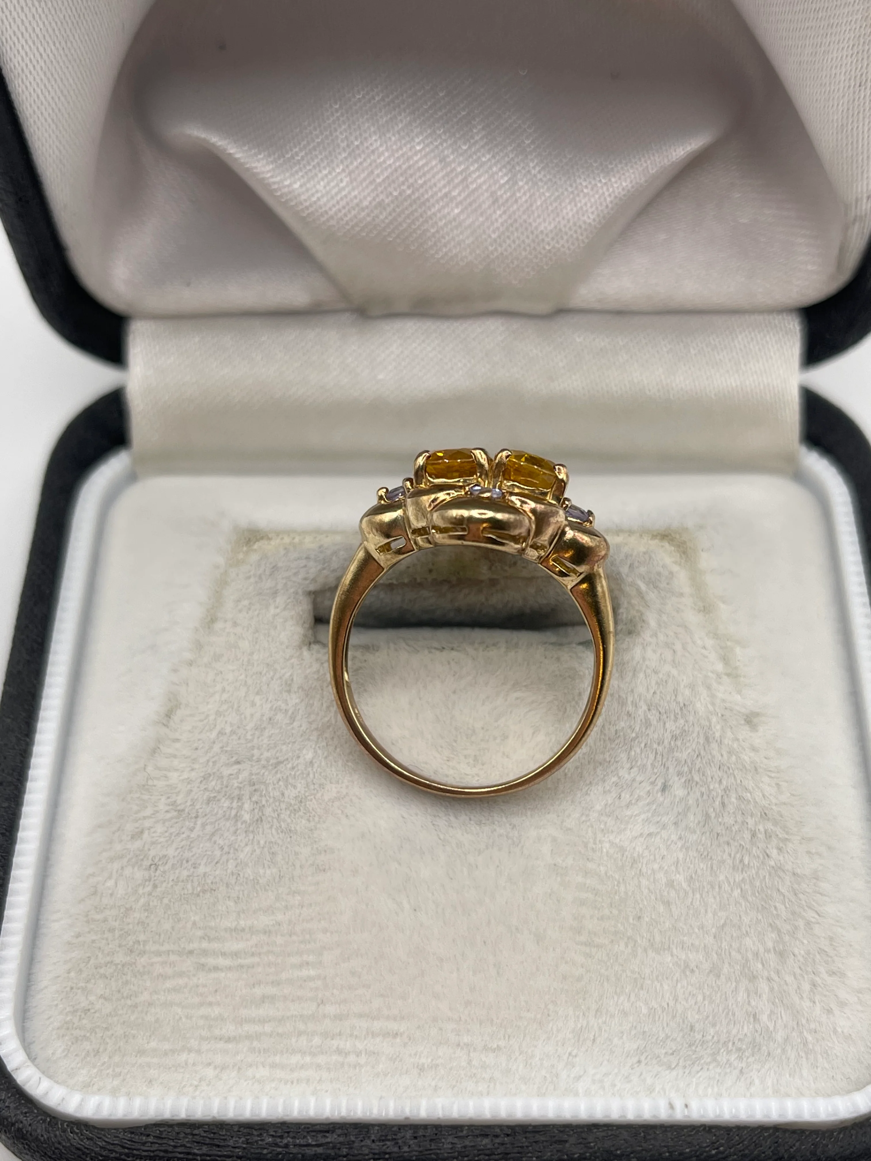9ct gold sapphire and tanzanite ring - Image 3