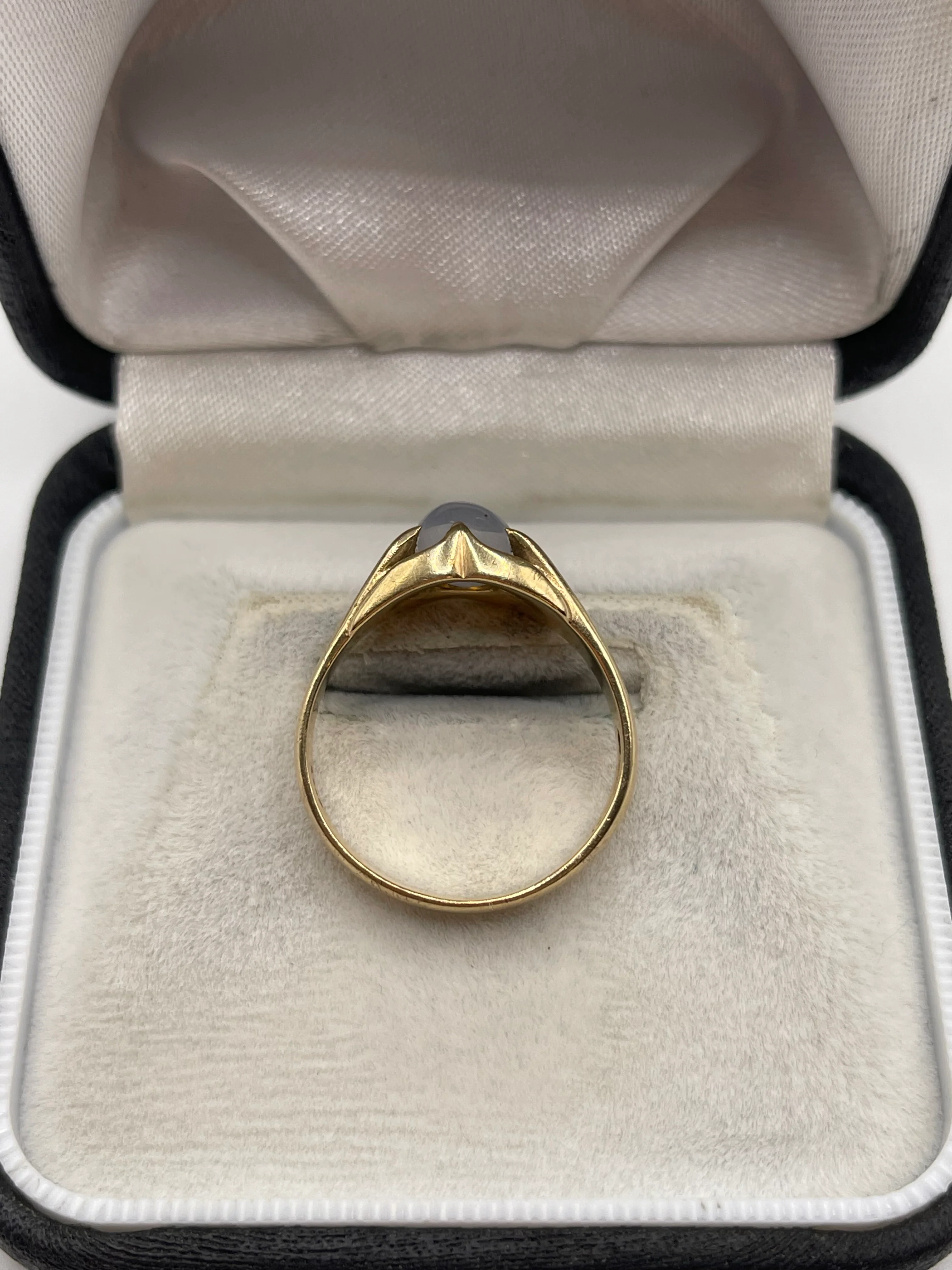 9ct gold star sapphire gypsy ring - Image 3