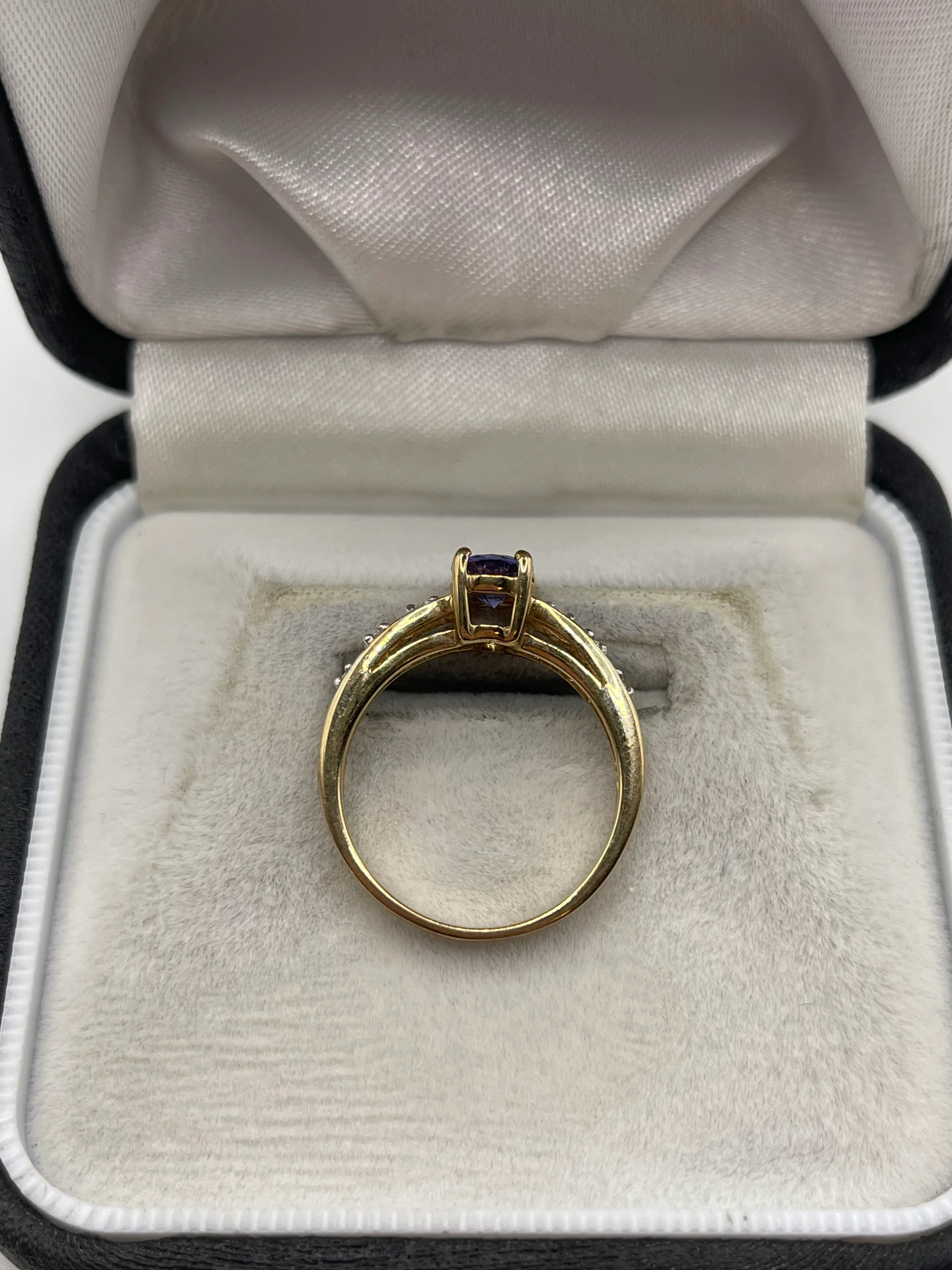 9ct gold tanzanite and zircon ring - Image 3