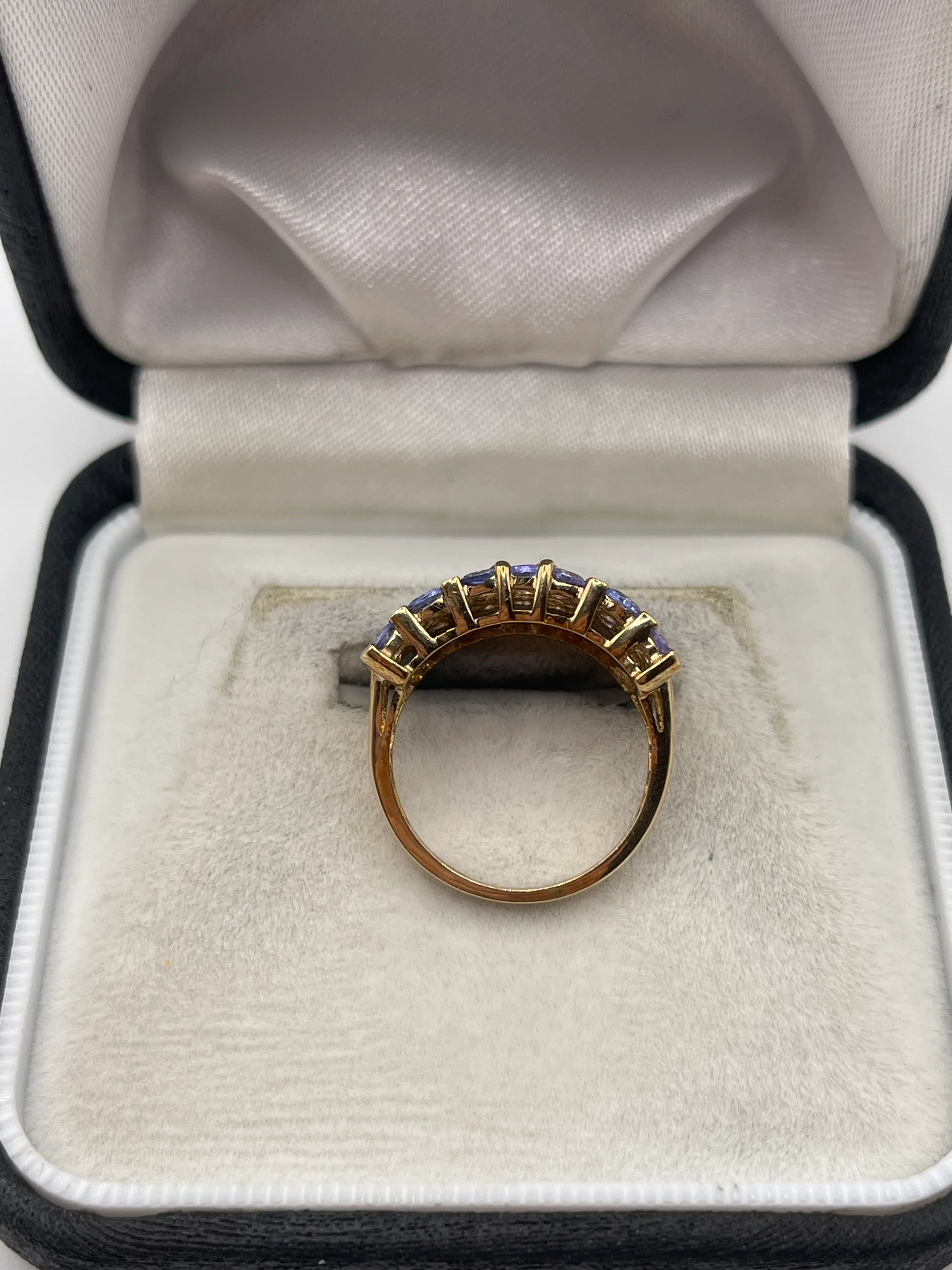 9ct gold tanzanite cluster ring - Image 3