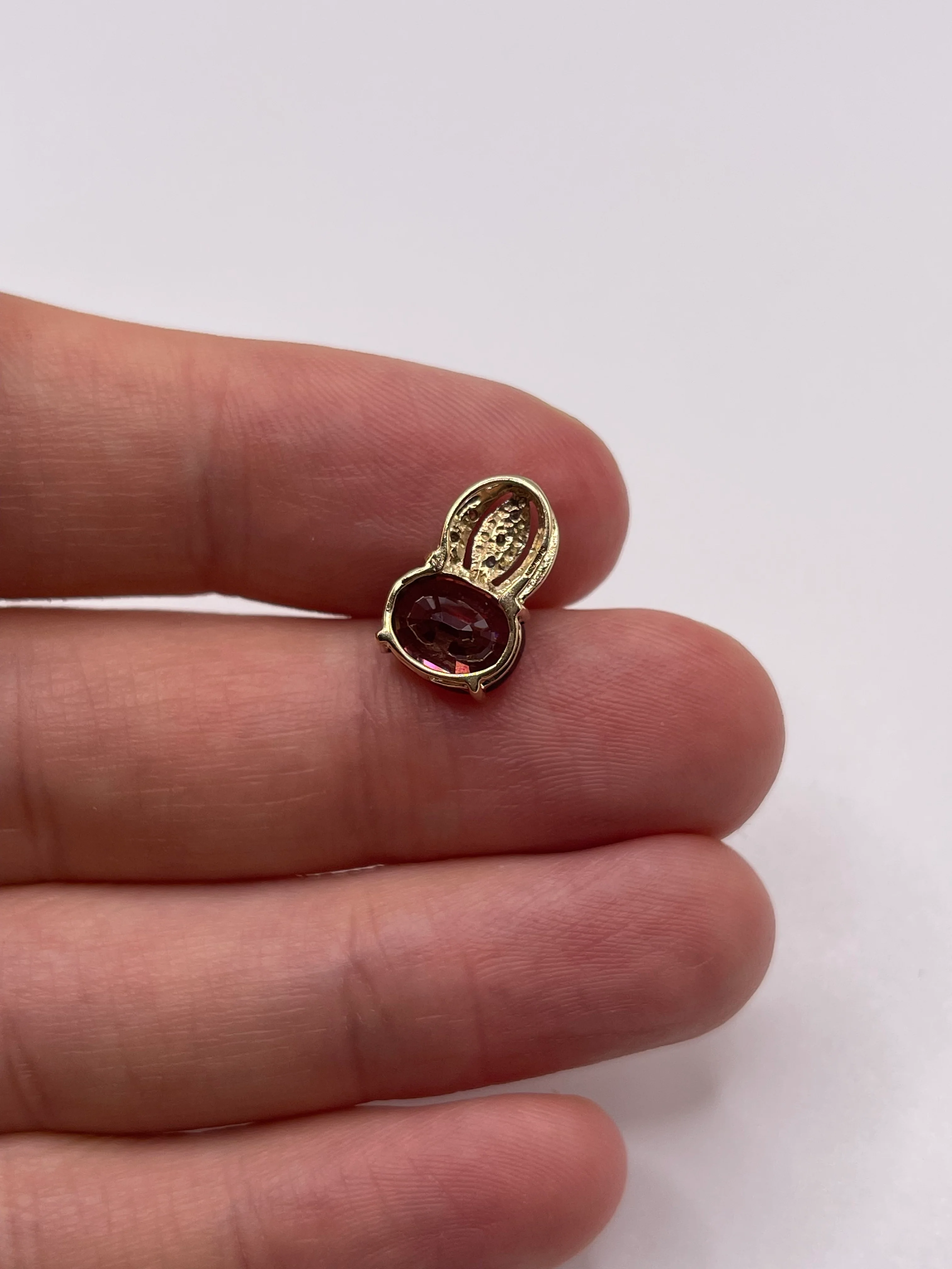 9ct gold tourmaline and diamond pendant - Image 2