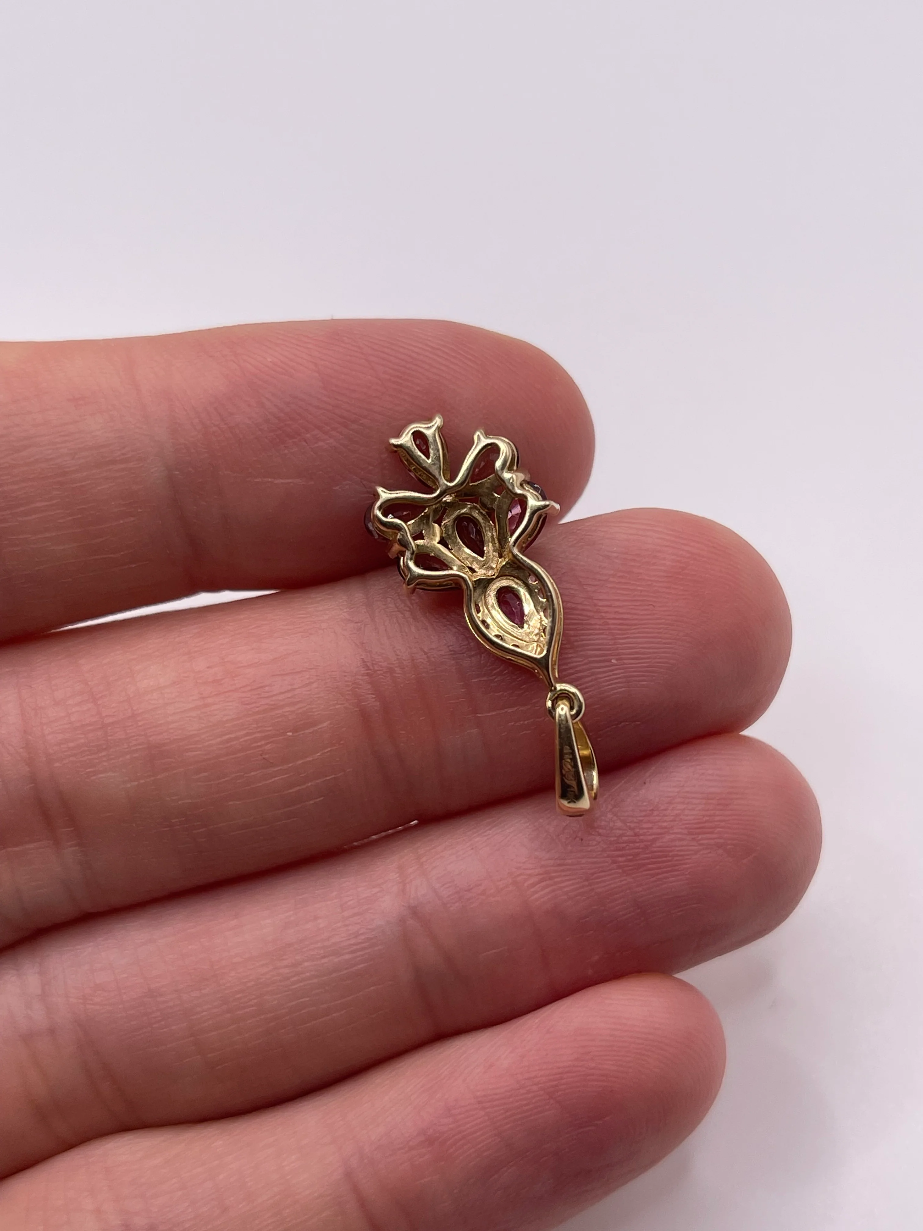 9ct gold tourmaline and zircon pendant - Image 2