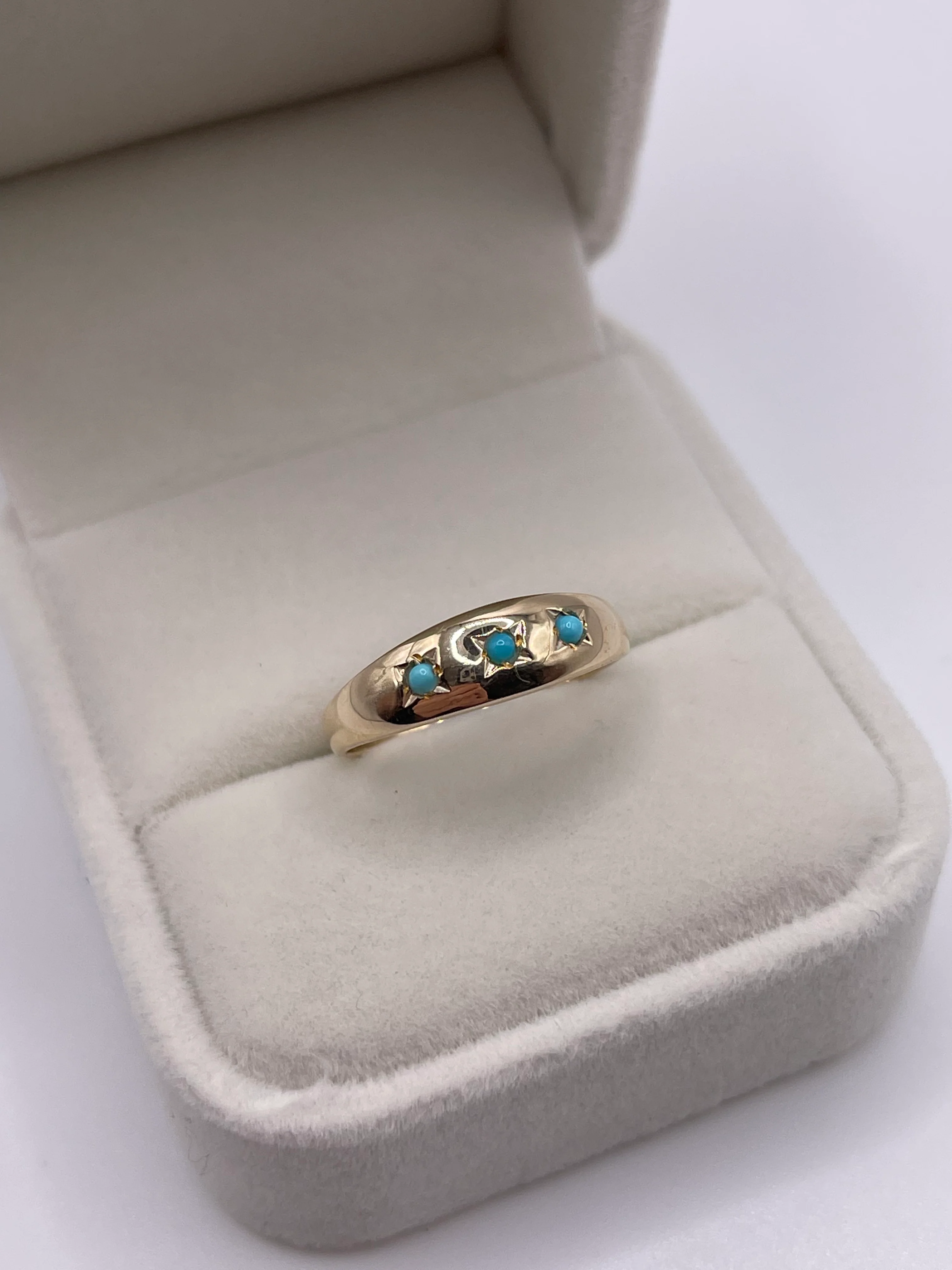 9ct gold turquoise gypsy ring - Image 2