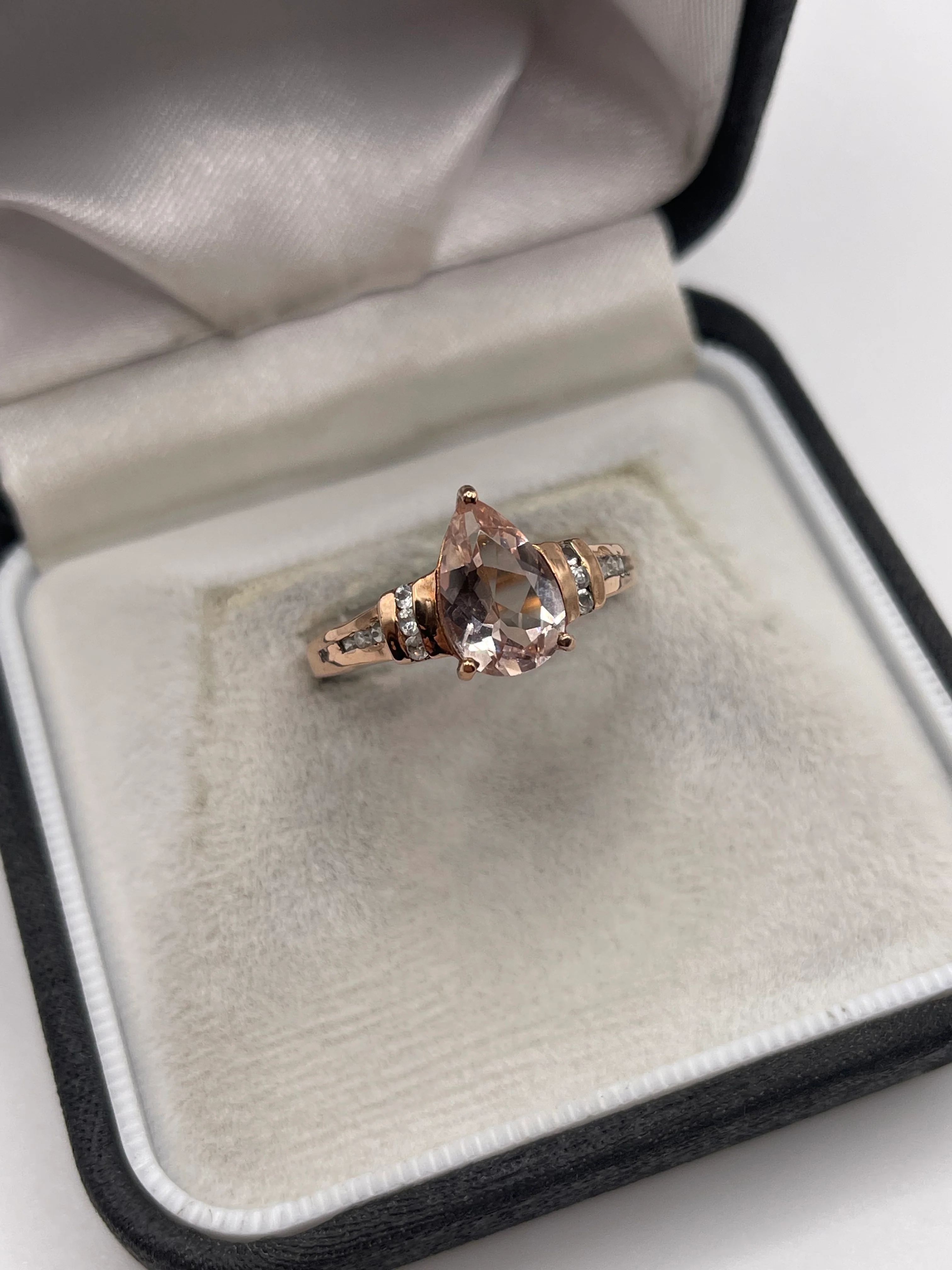 9ct rose gold morganite and zircon ring - Image 2