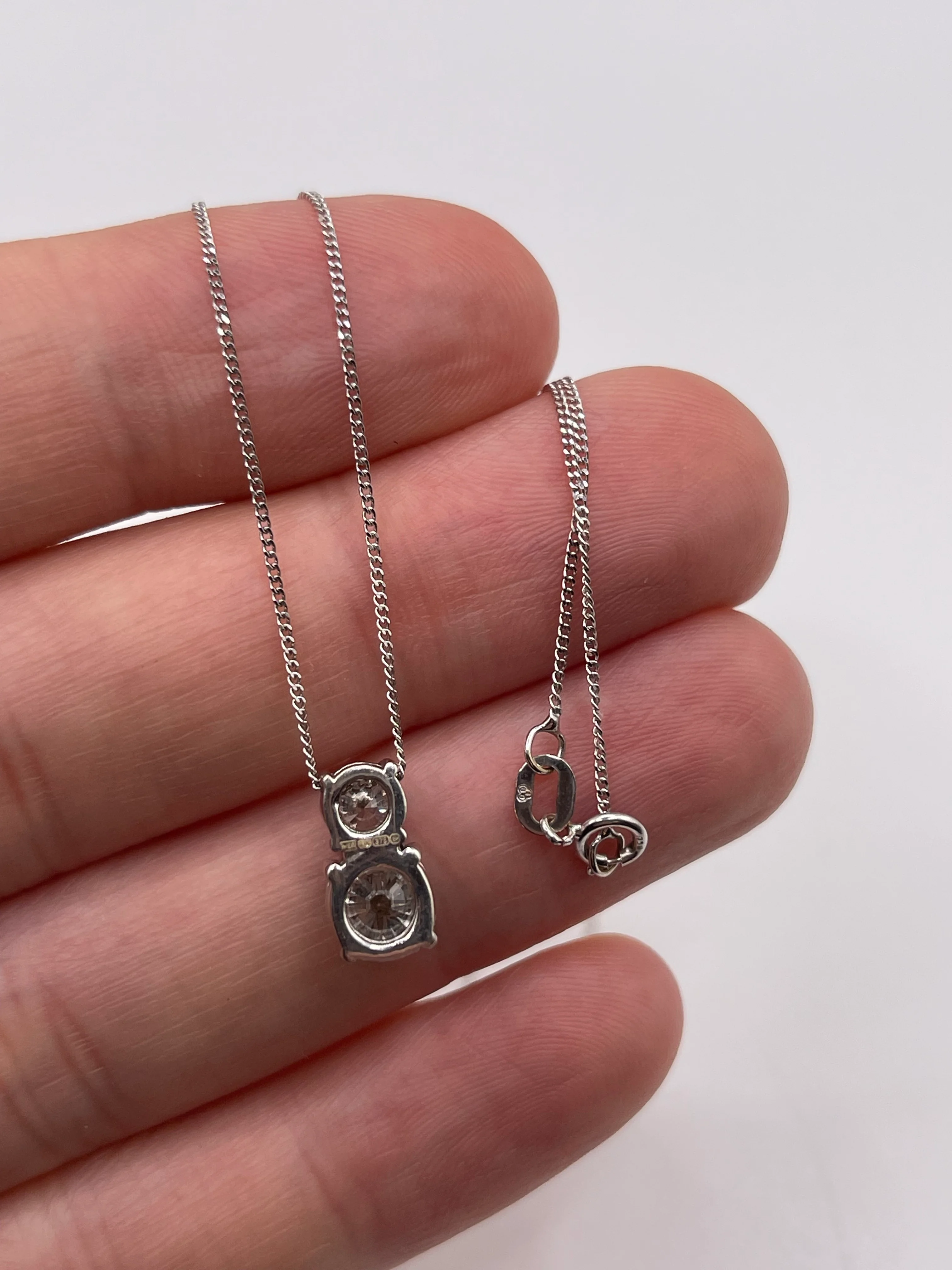 9ct white gold 1.2ct diamond necklace - Image 3