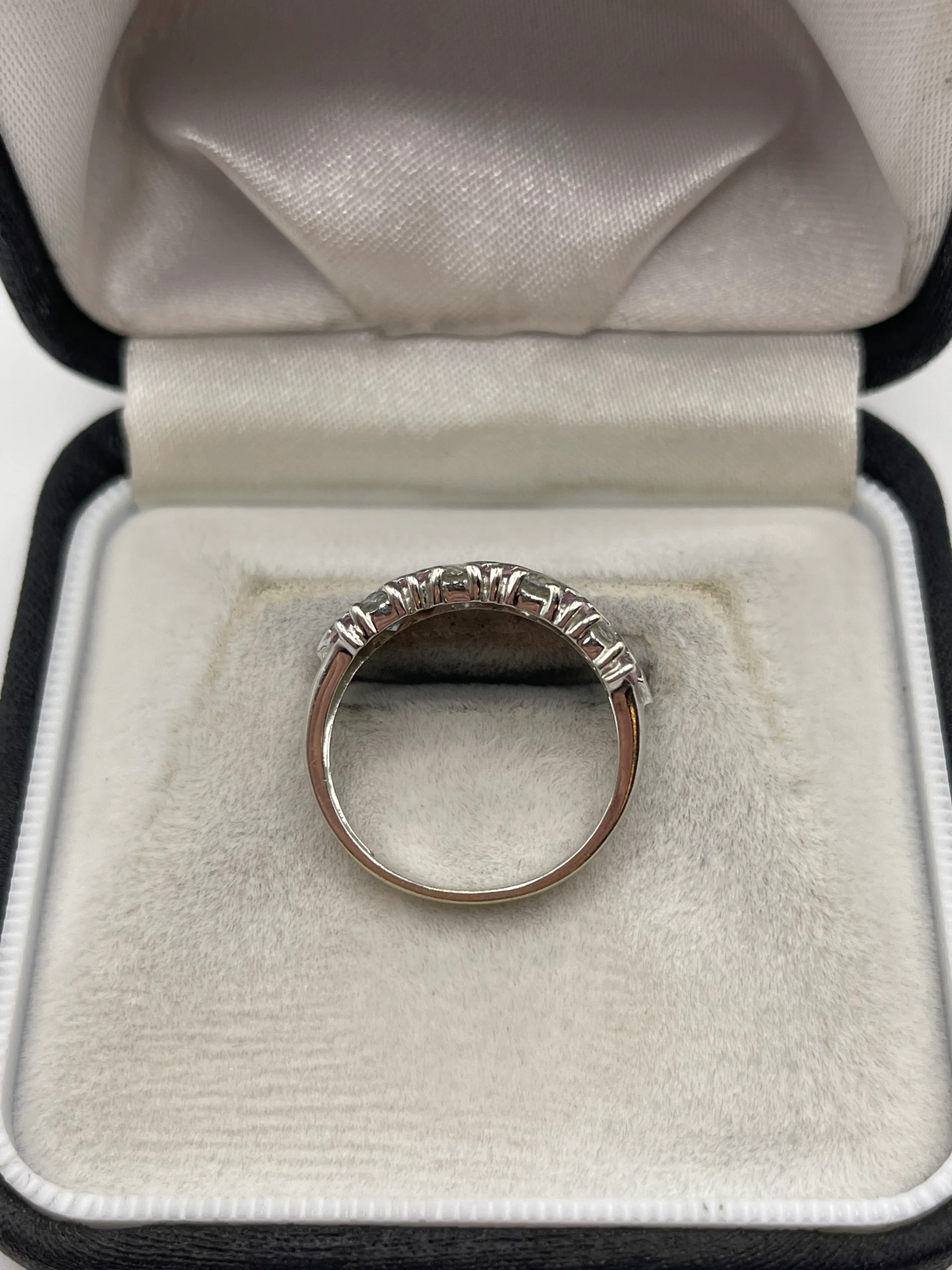 9ct white gold aquamarine and pink sapphire ring - Image 3