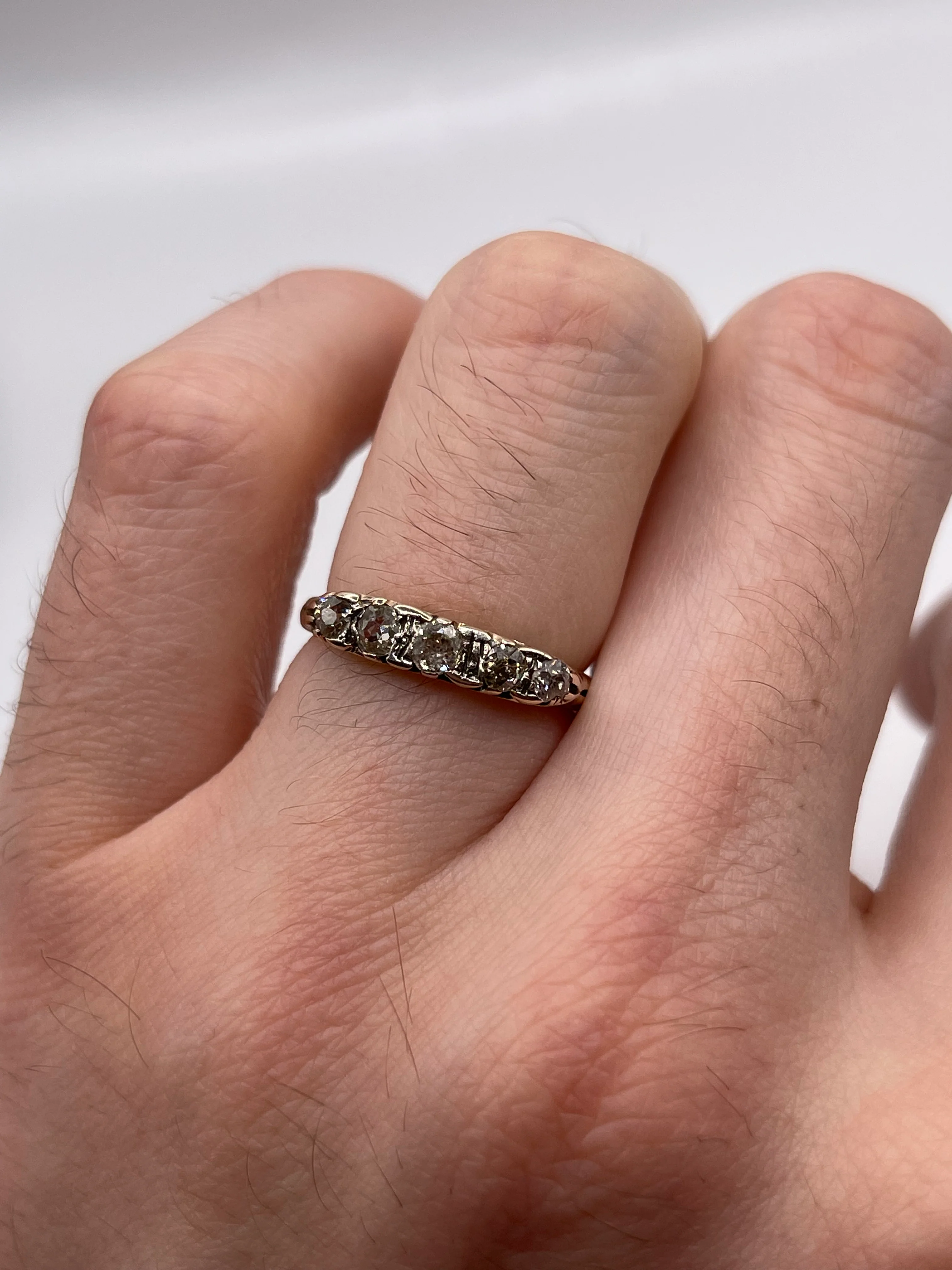 Antique 18ct gold old cut diamond ring - Image 4