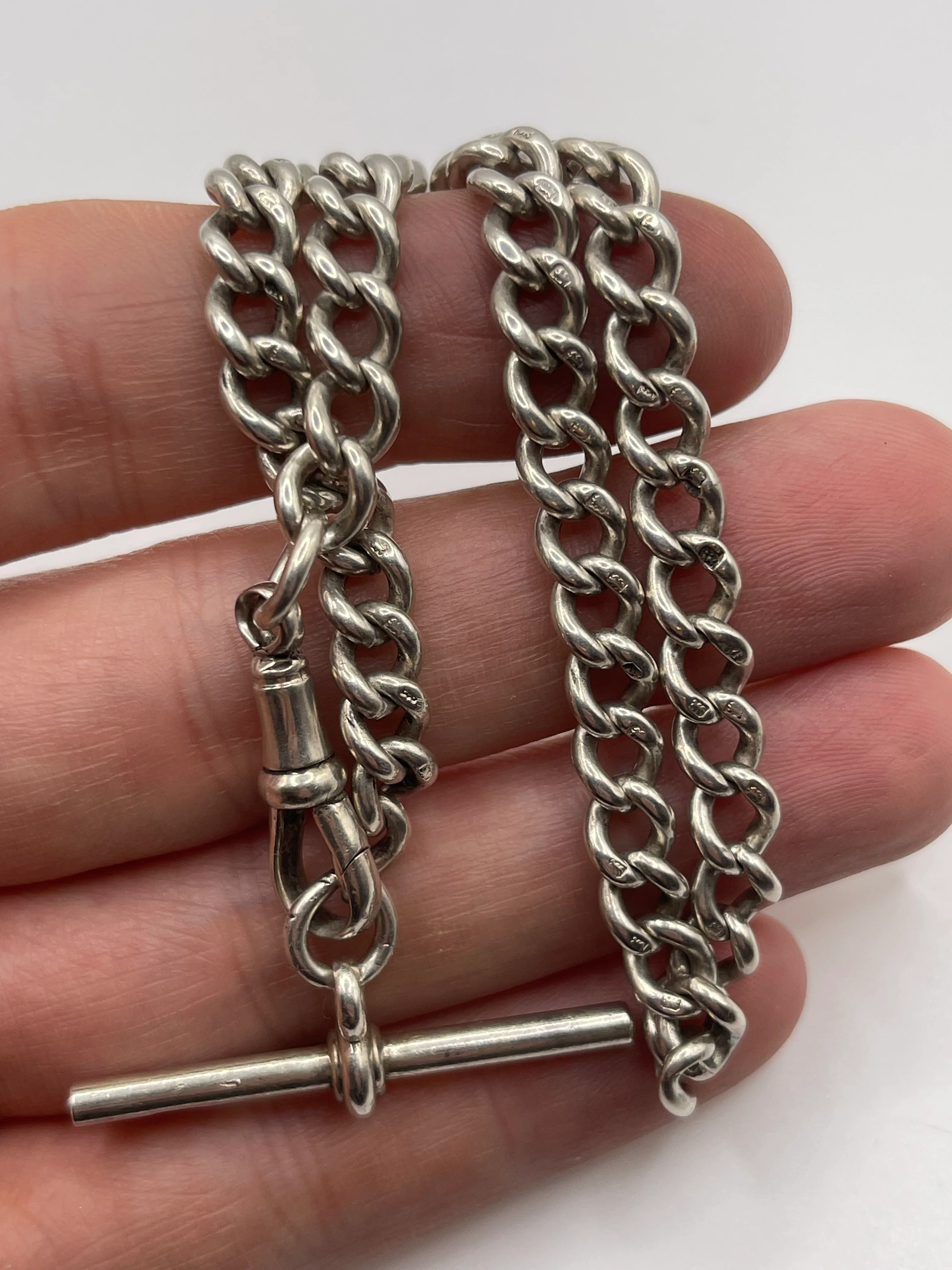 Antique silver Albert chain - Image 3