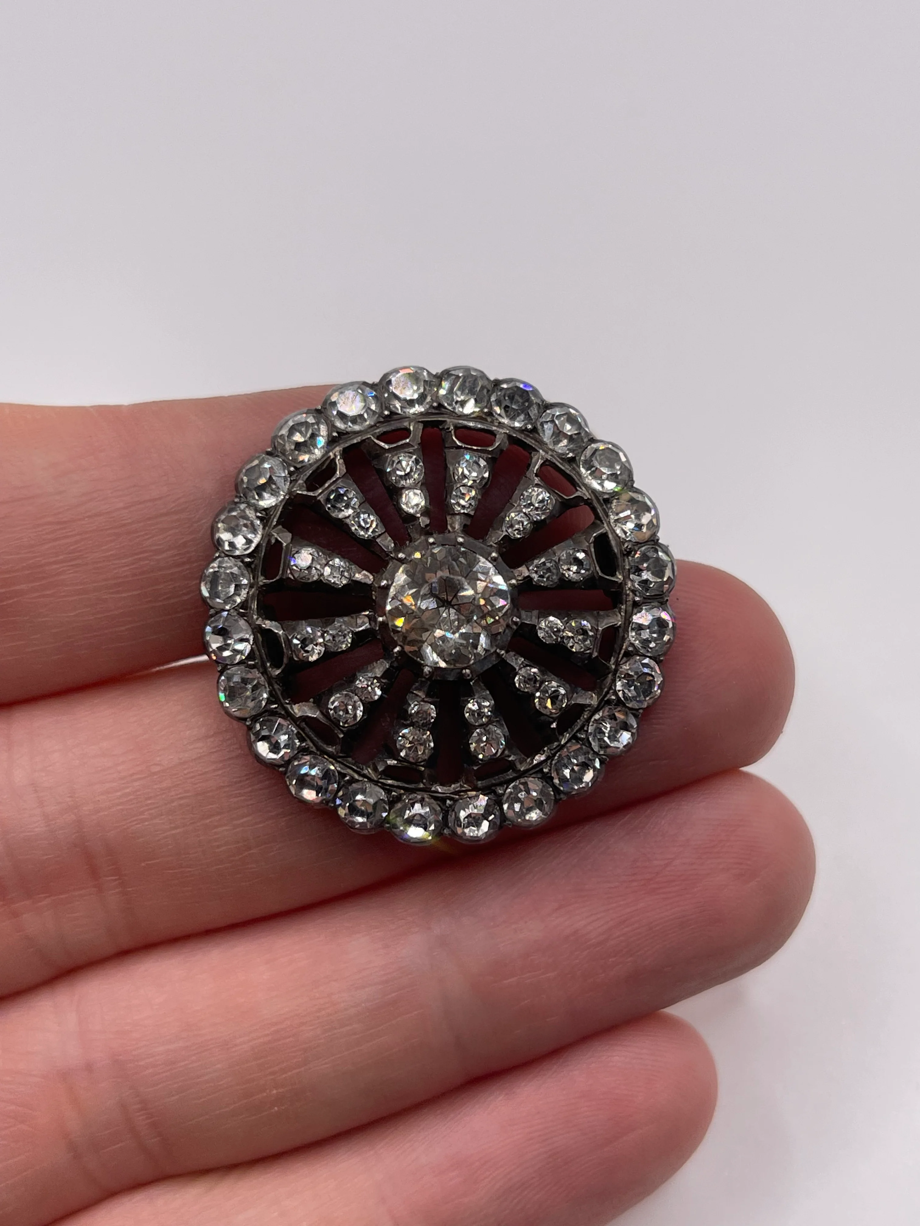 Antique silver paste brooch