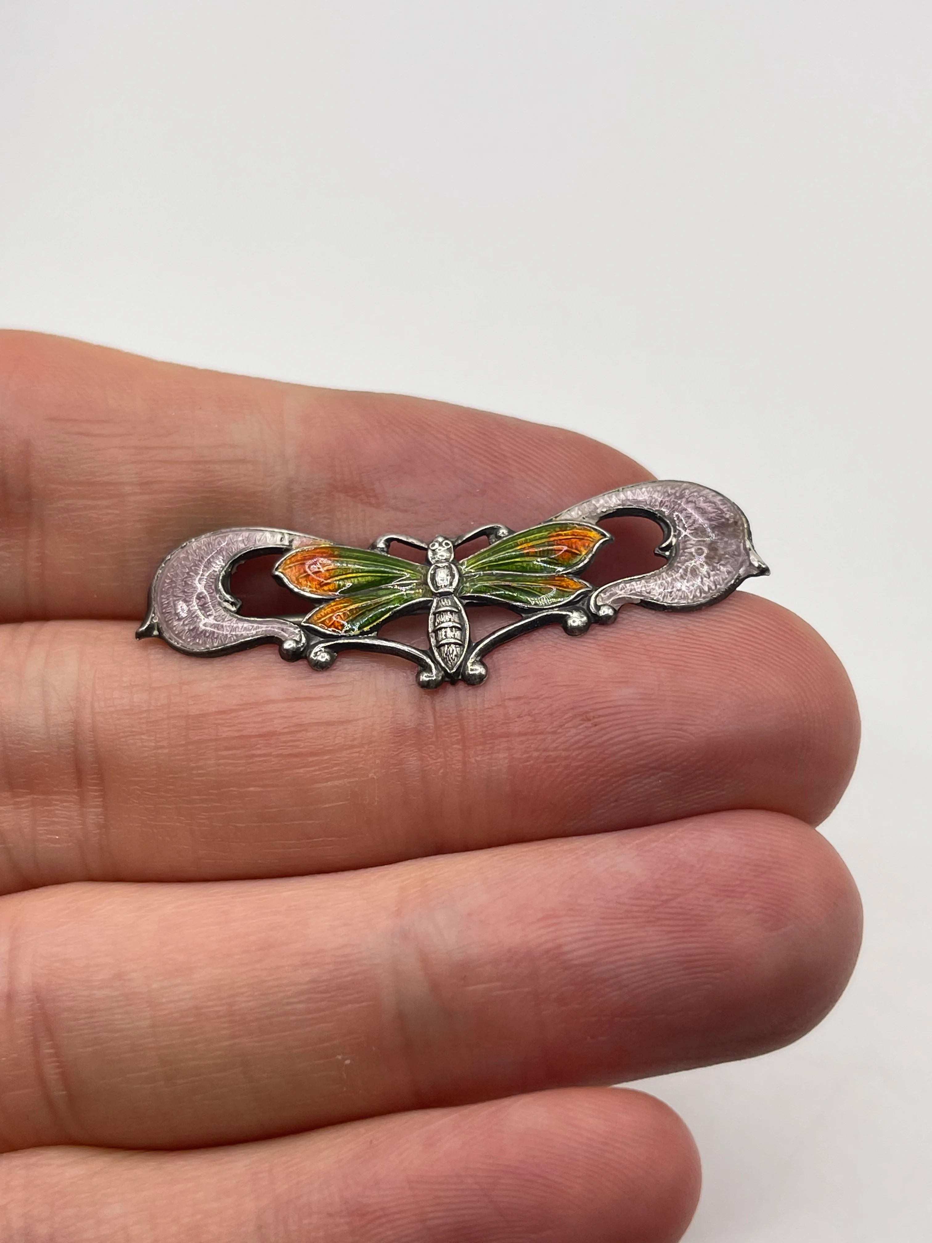 Edwardian silver and enamel brooch - Image 2