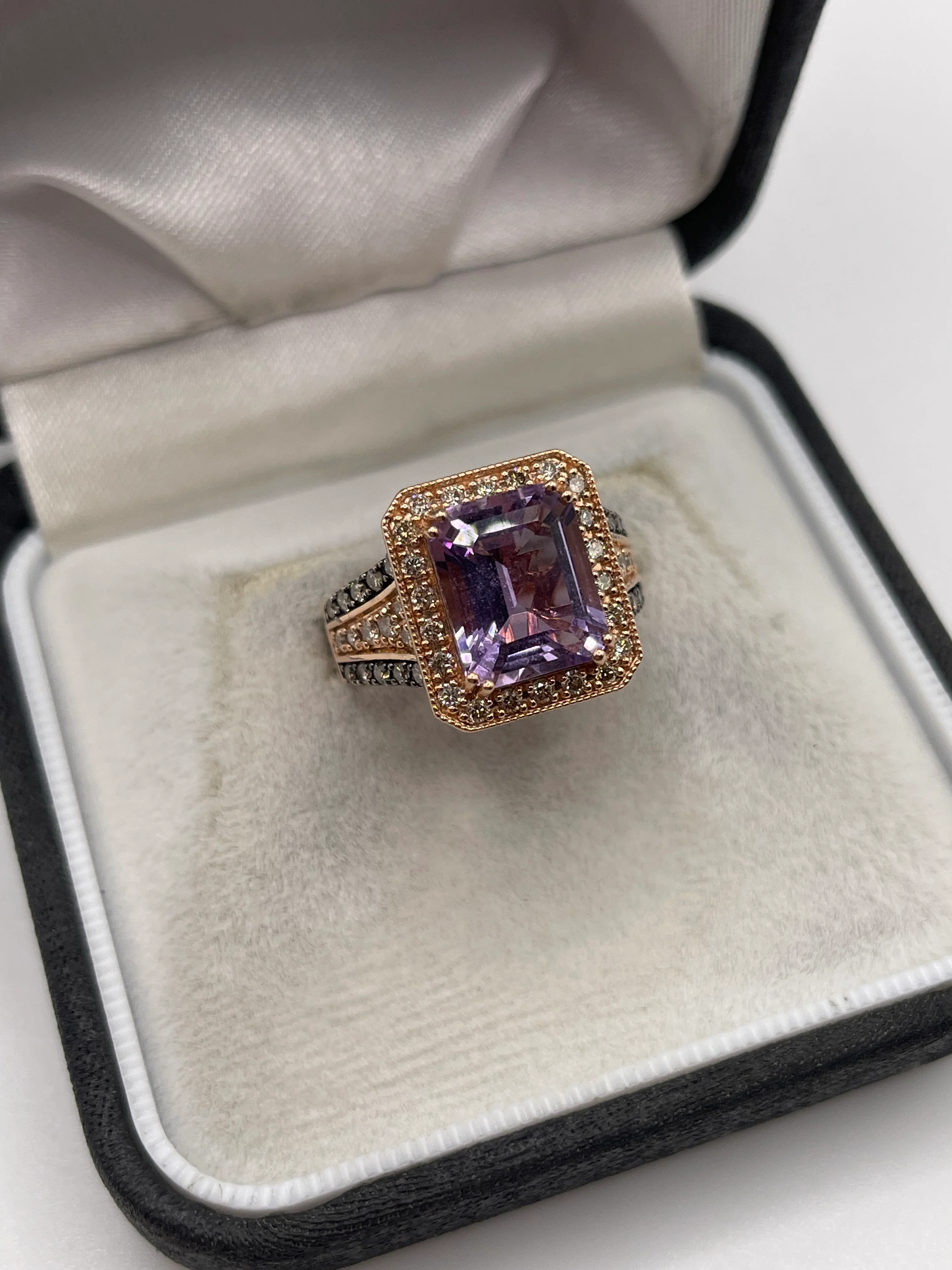 LeVian 14ct rose gold amethyst and diamond ring - Image 2