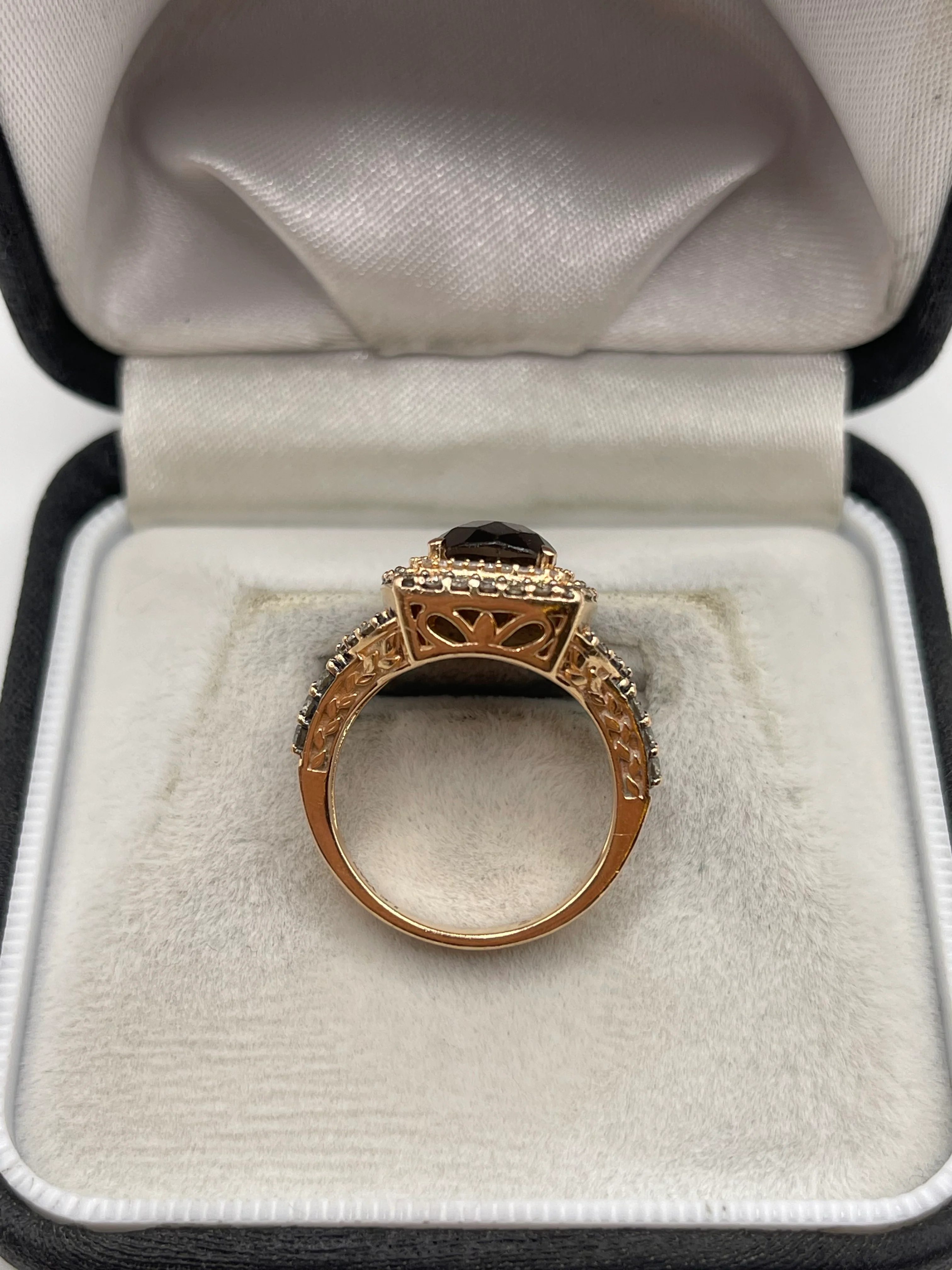 LeVian 14ct rose gold Smokey quartz and diamond ring - Image 3