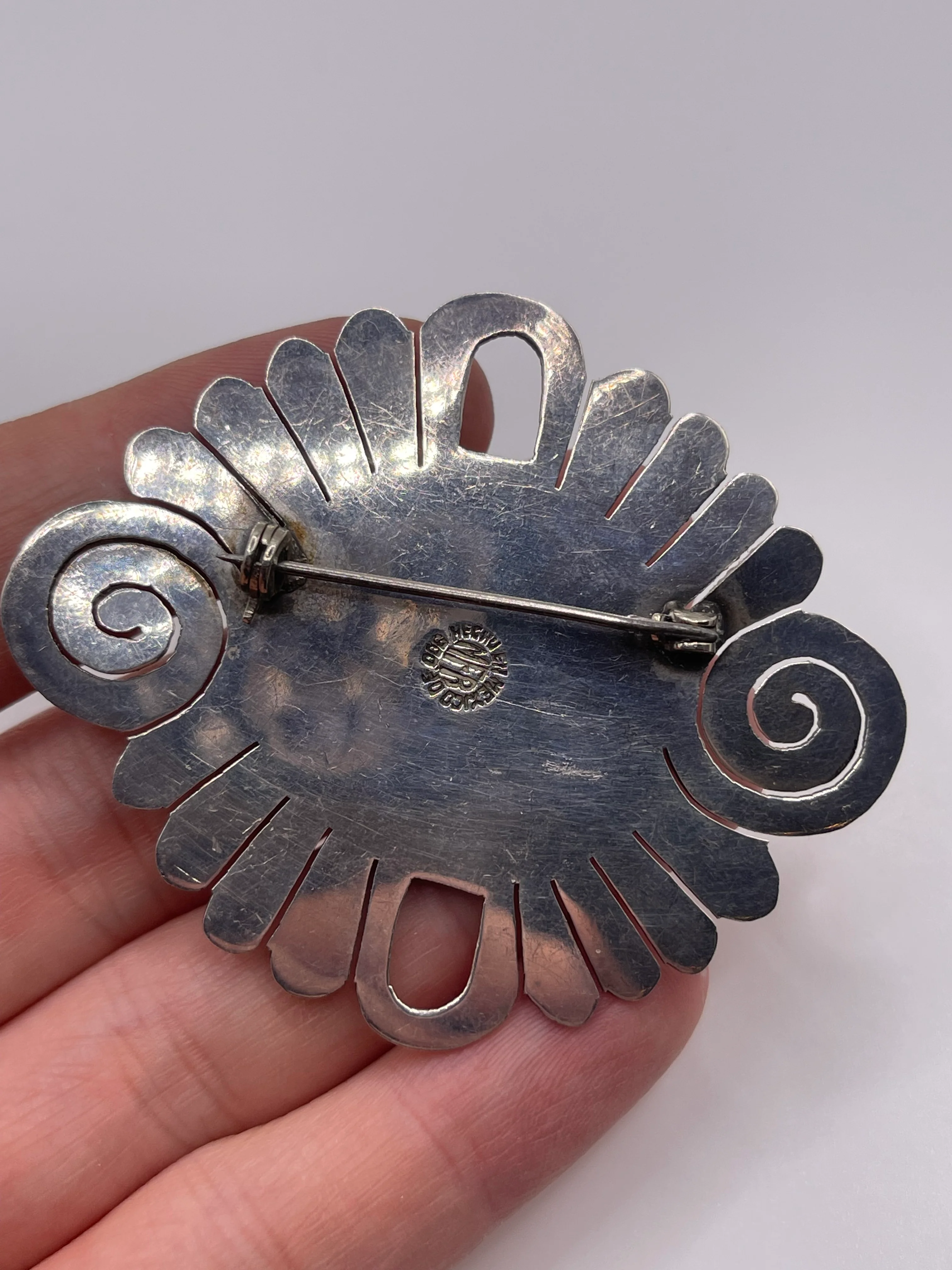 Mexican silver brooch - Image 3