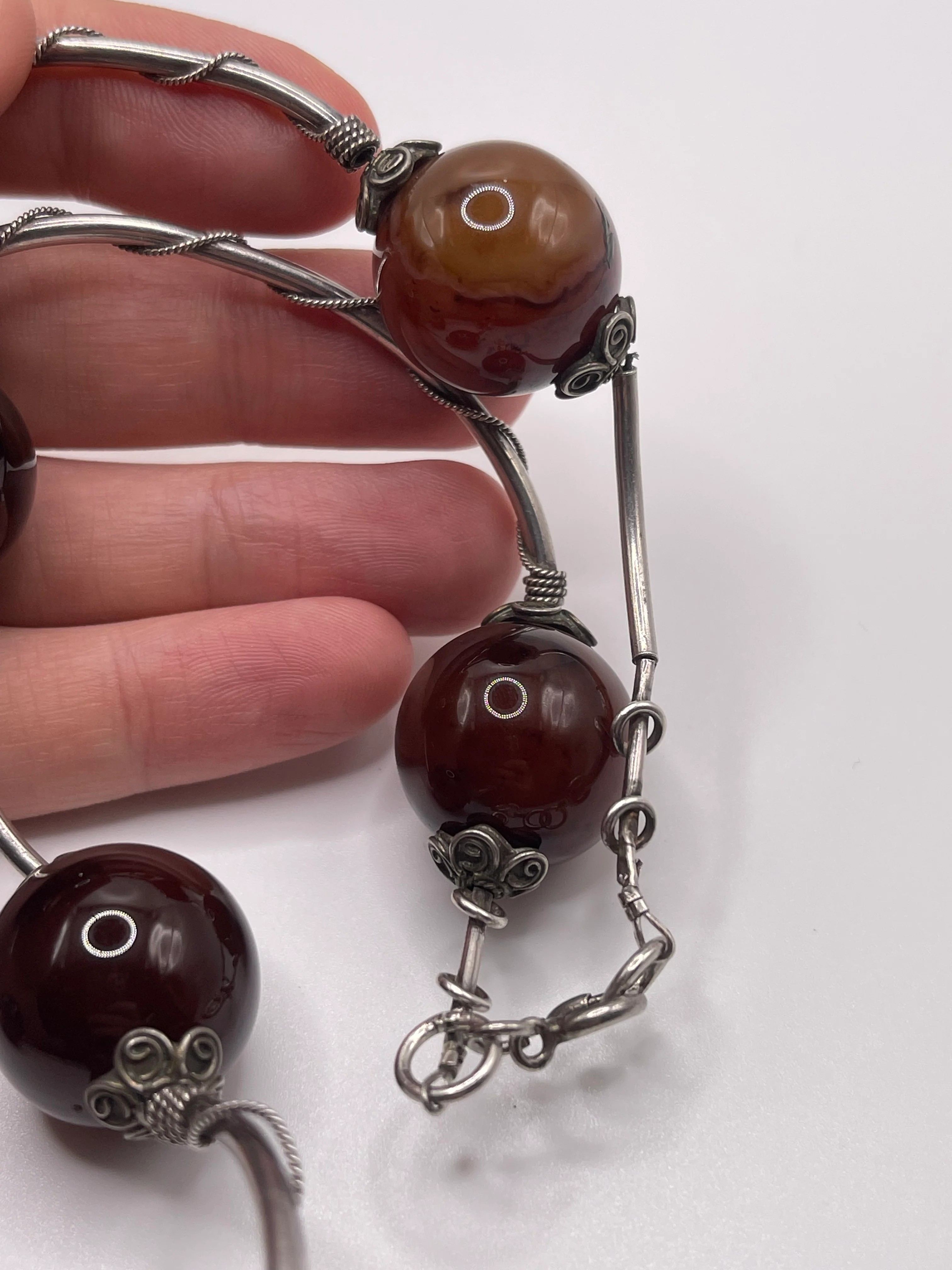 Silver agate necklace - Image 3