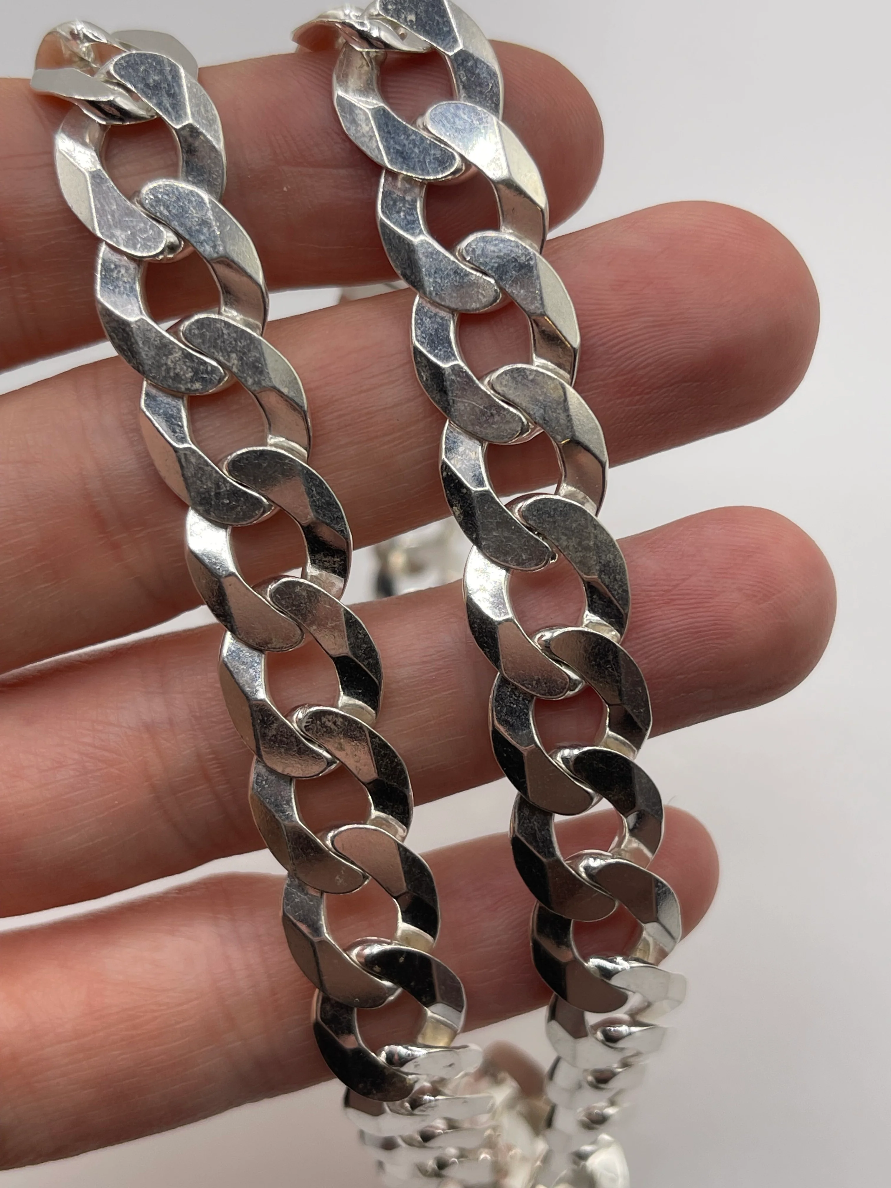 Silver curb chain