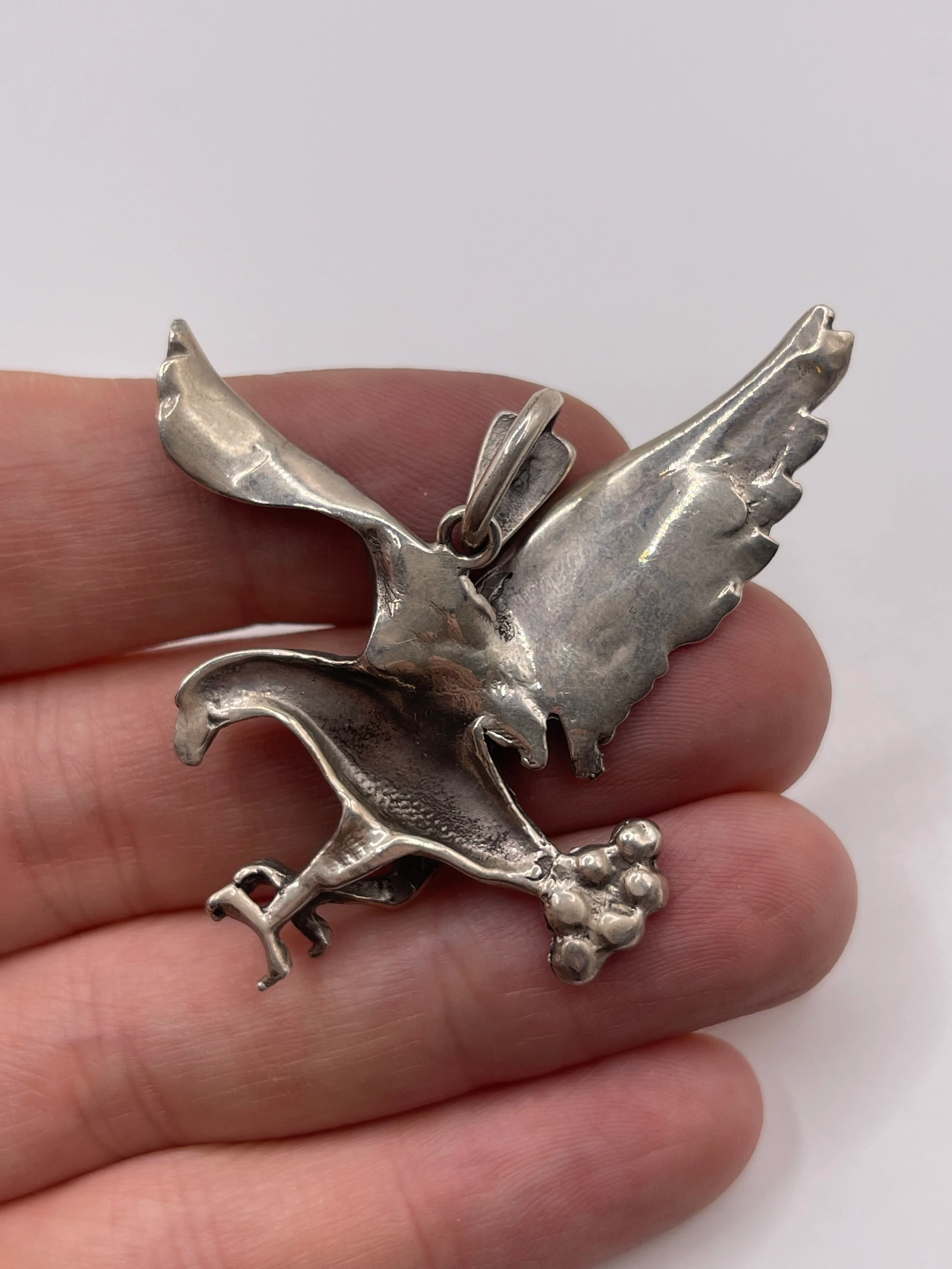 Silver marcasite eagle pendant - Image 3